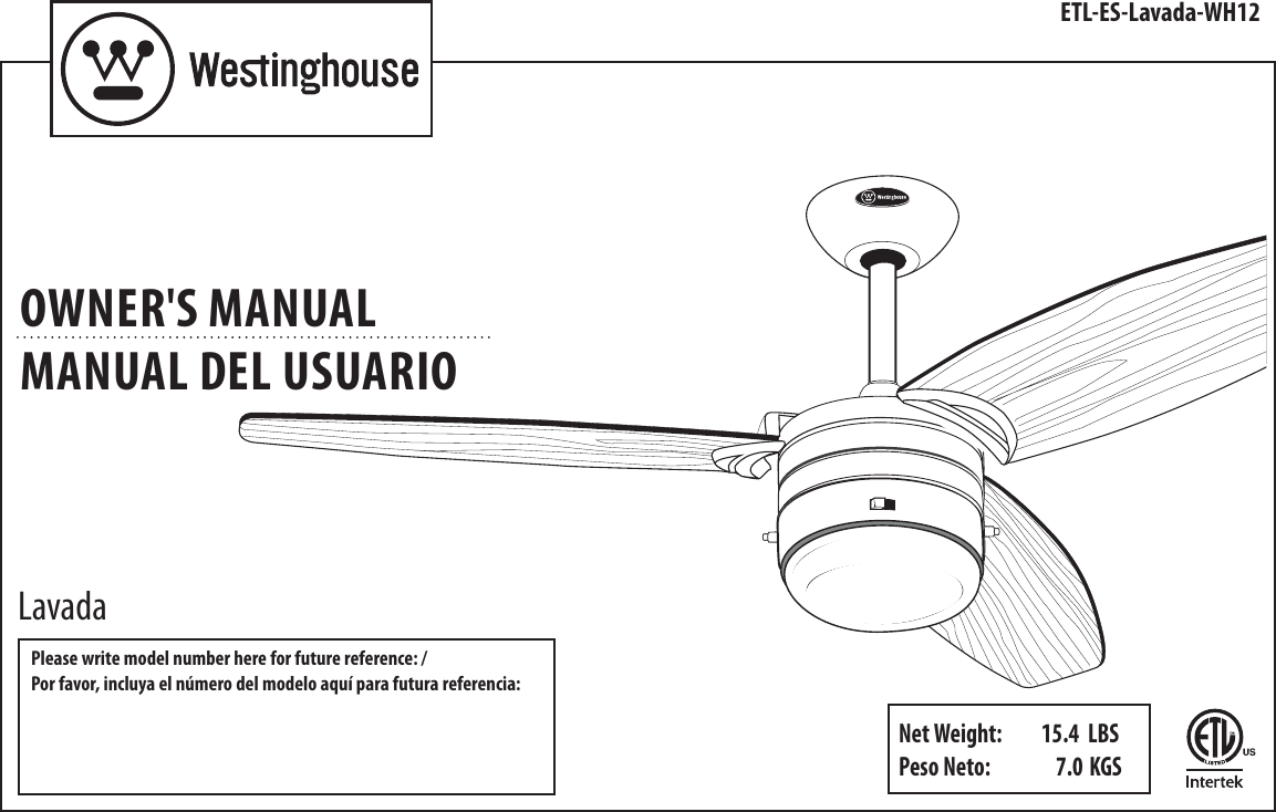 Intertek Ceiling Fan Manual | Shelly Lighting