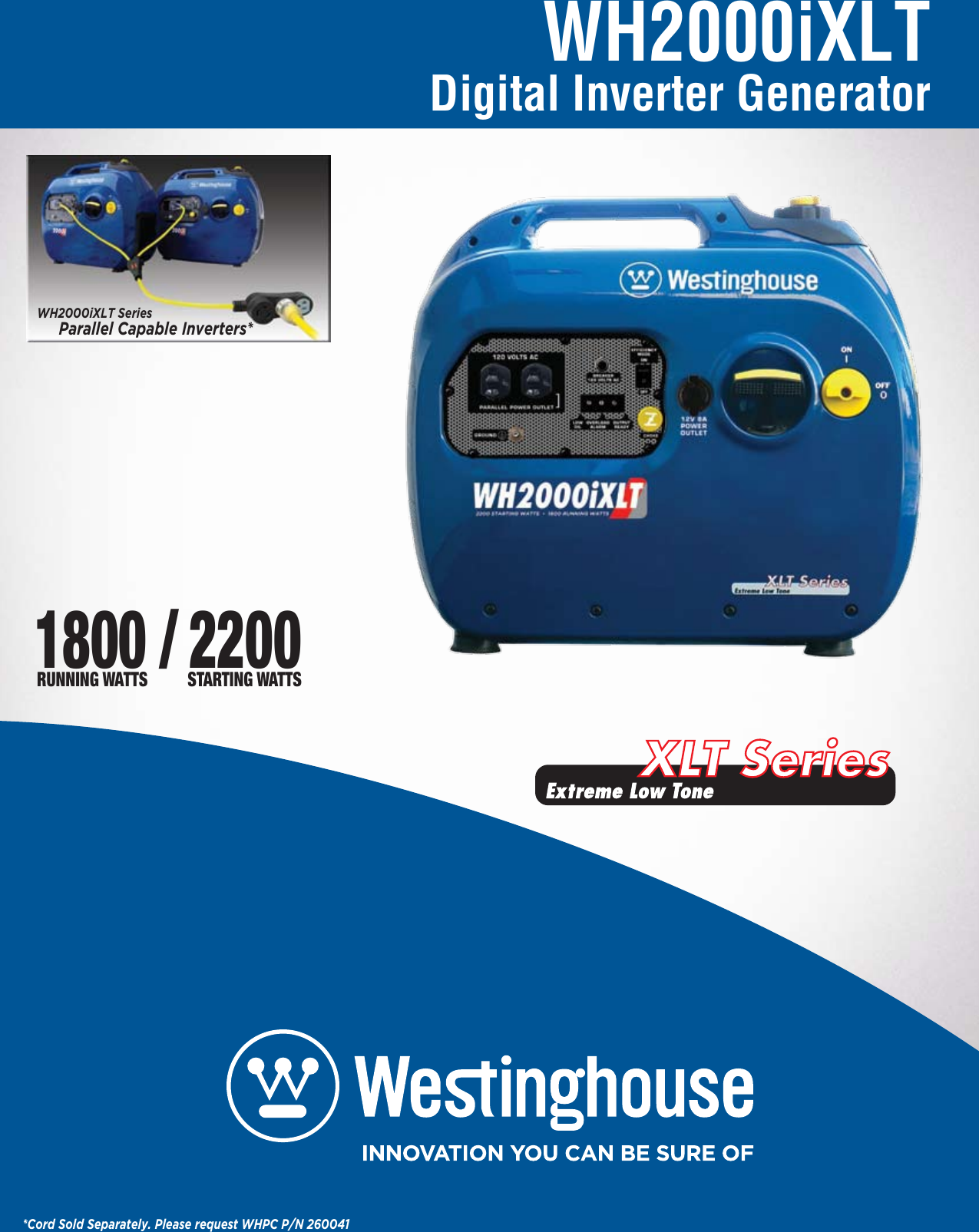 Page 1 of 2 - Westinghouse Westinghouse-Wh2000Ixlt-Specification-Sheet- WH2000iXLT Spec Sheet 2014 EMail  Westinghouse-wh2000ixlt-specification-sheet