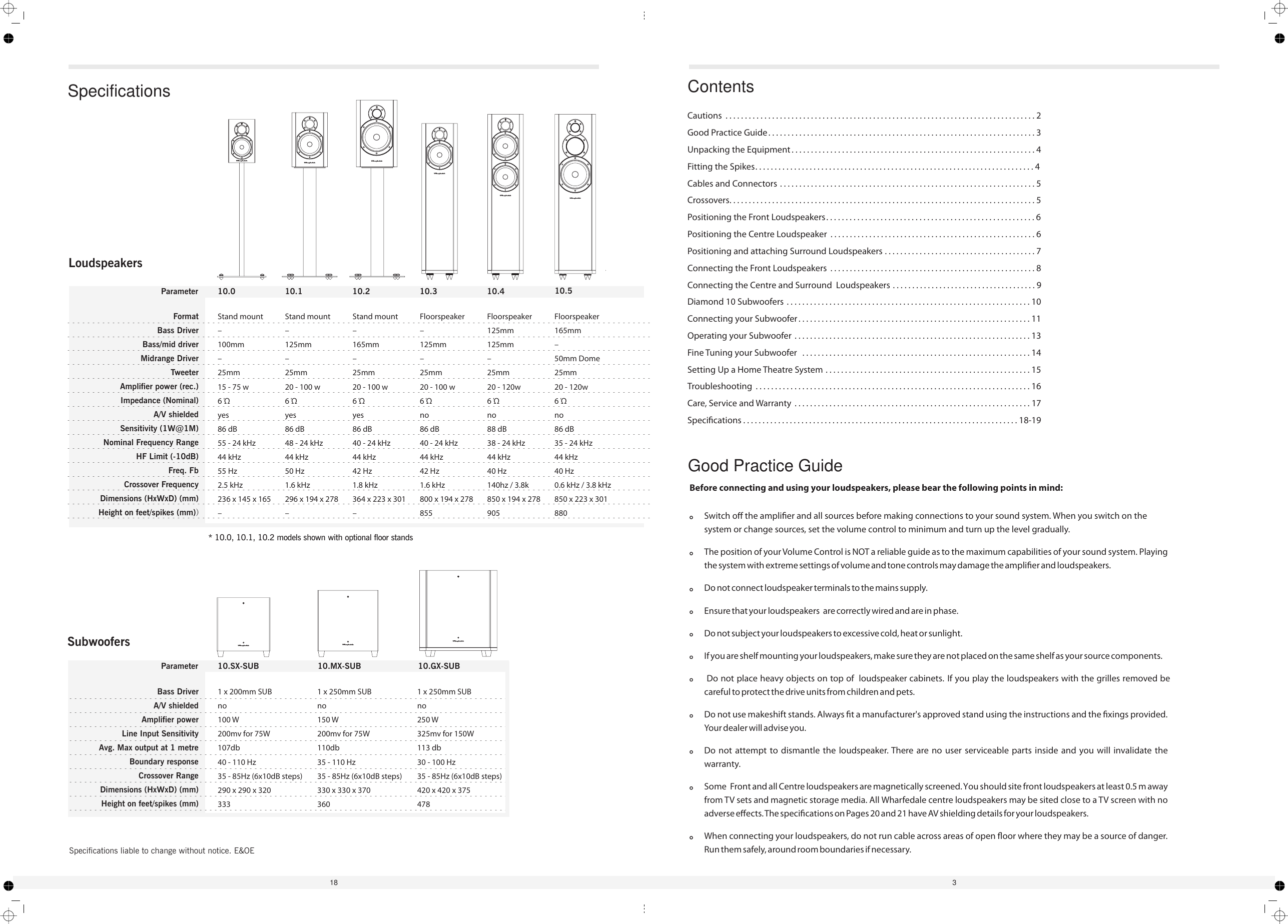 Page 3 of 10 - Wharfedale Wharfedale-Diamond-10-Series-10-1-Users-Manual- D 10 Manual3  Wharfedale-diamond-10-series-10-1-users-manual