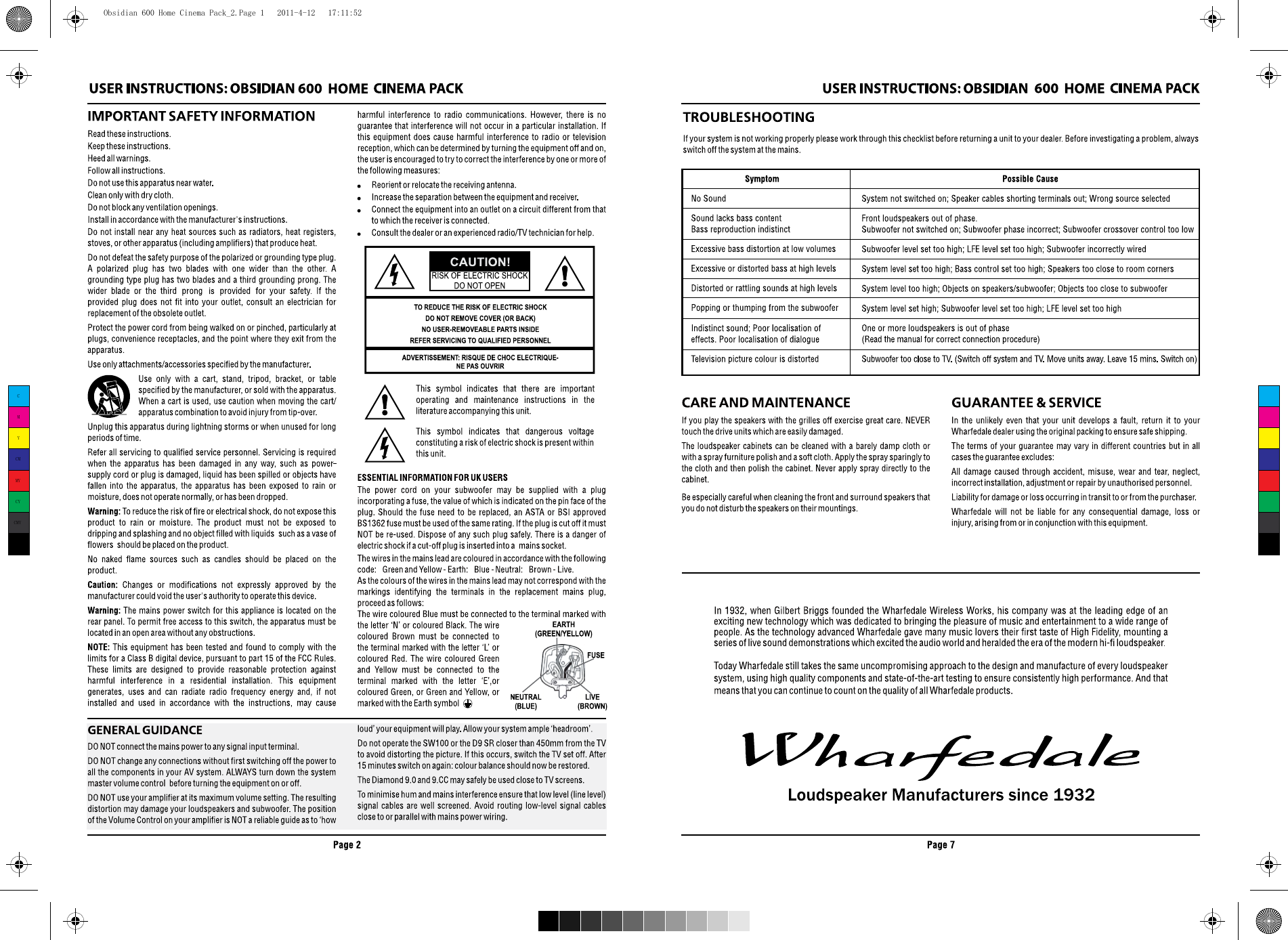 Page 2 of 4 - Wharfedale Wharfedale-Obsidian-600-Users-Manual- Diamond 9 HCP _3  Wharfedale-obsidian-600-users-manual