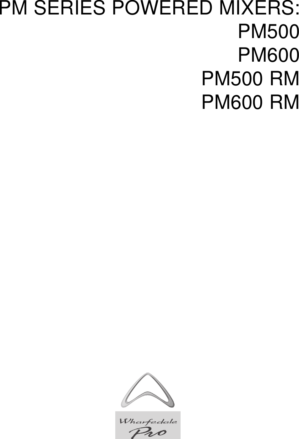 Page 1 of 12 - Wharfedale Wharfedale-Pm500-Users-Manual-  Wharfedale-pm500-users-manual