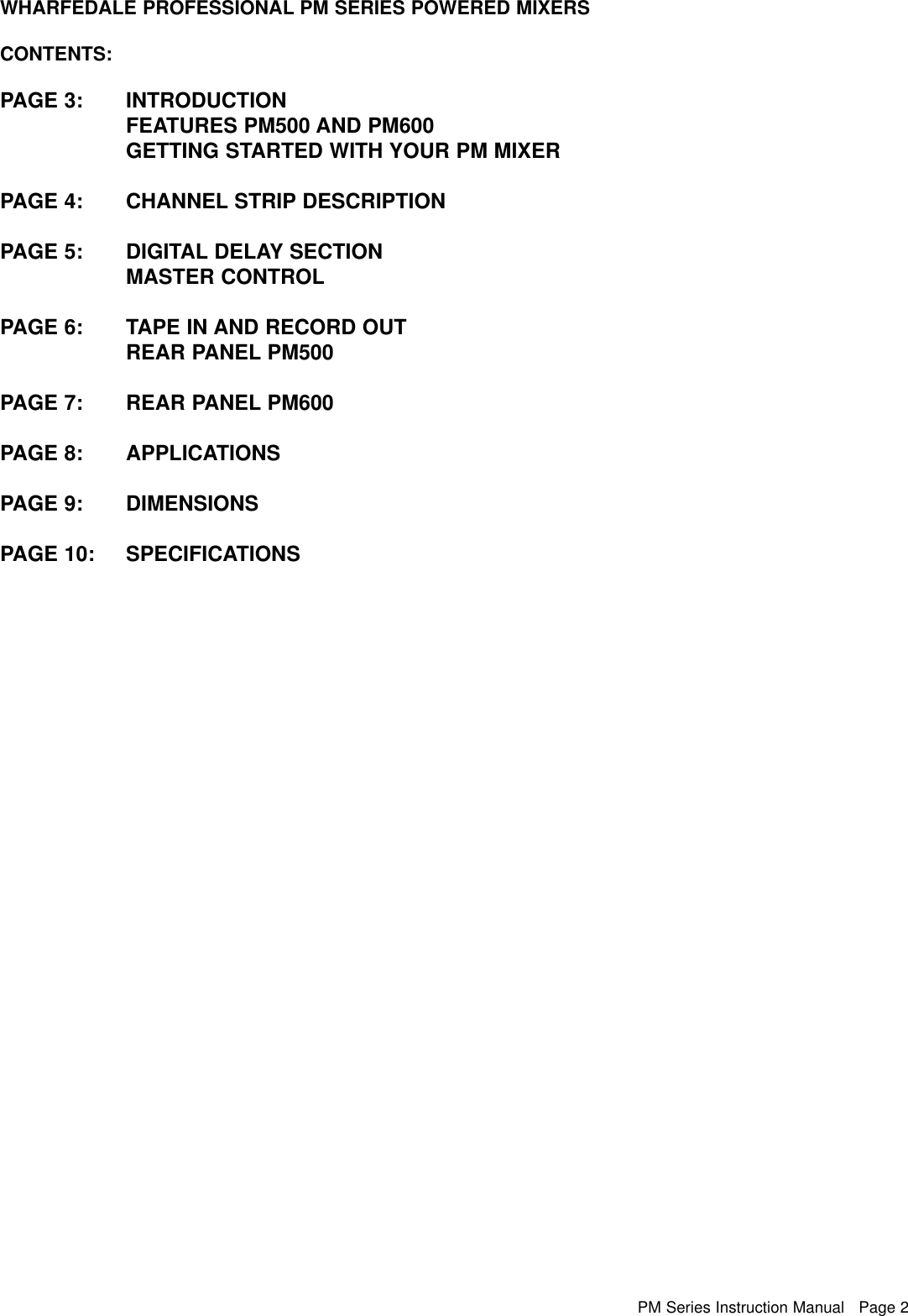 Page 3 of 12 - Wharfedale Wharfedale-Pm500-Users-Manual-  Wharfedale-pm500-users-manual