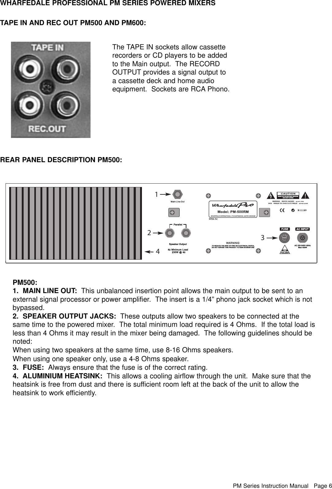 Page 7 of 12 - Wharfedale Wharfedale-Pm500-Users-Manual-  Wharfedale-pm500-users-manual