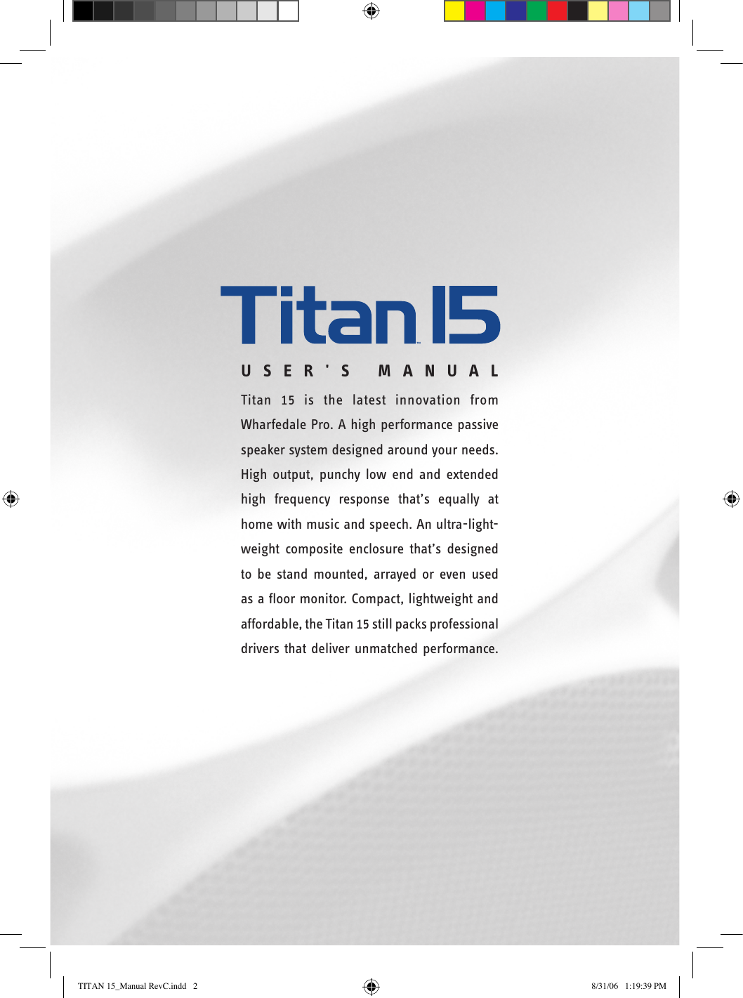 Page 2 of 8 - Wharfedale Wharfedale-Titan-15-Users-Manual-  Wharfedale-titan-15-users-manual