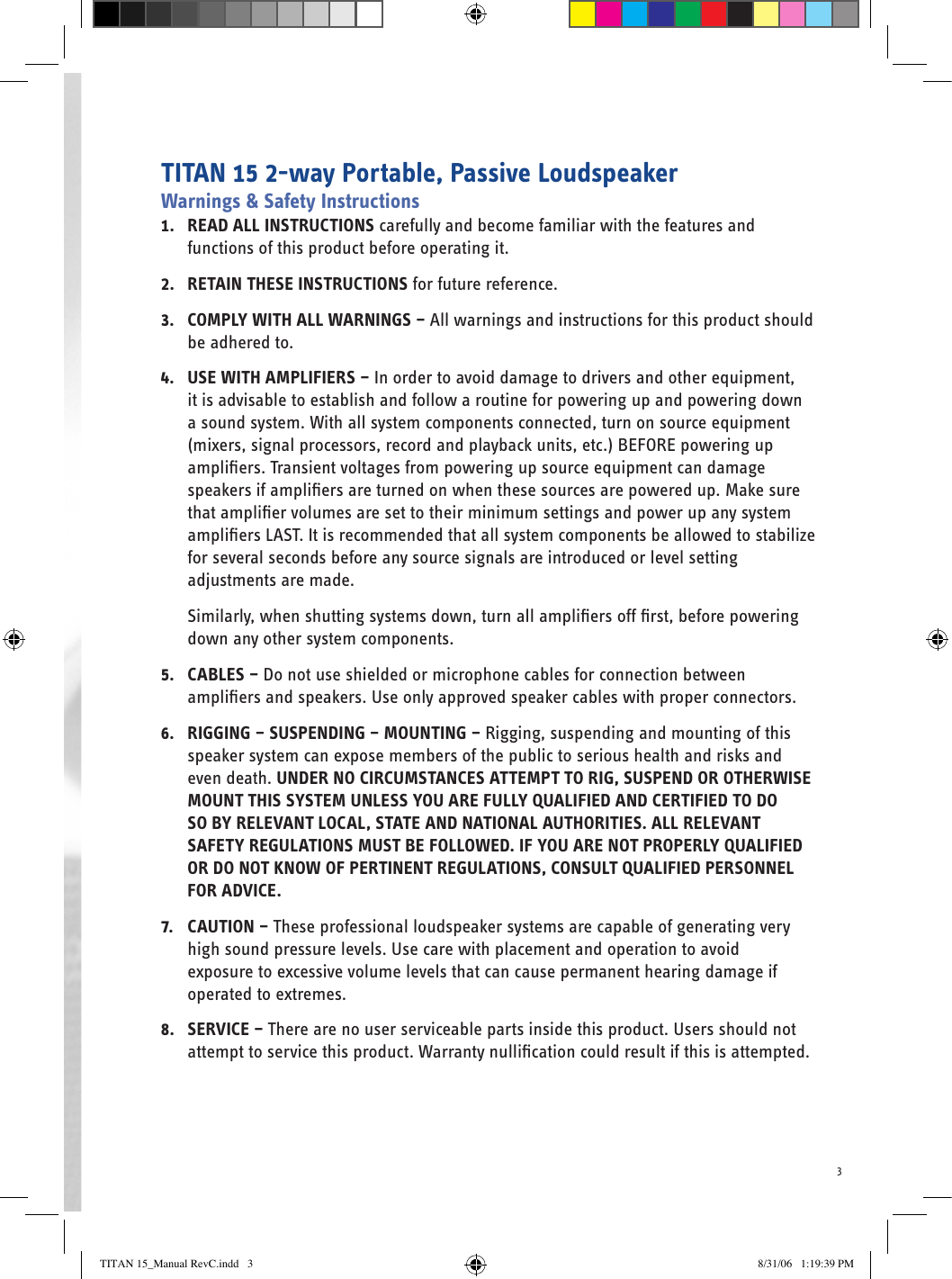 Page 3 of 8 - Wharfedale Wharfedale-Titan-15-Users-Manual-  Wharfedale-titan-15-users-manual