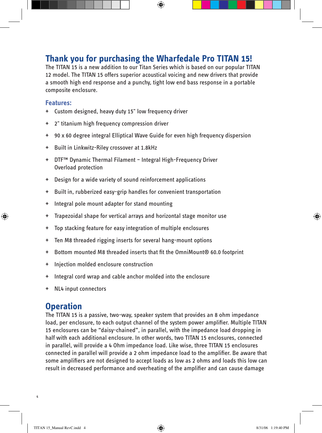 Page 4 of 8 - Wharfedale Wharfedale-Titan-15-Users-Manual-  Wharfedale-titan-15-users-manual