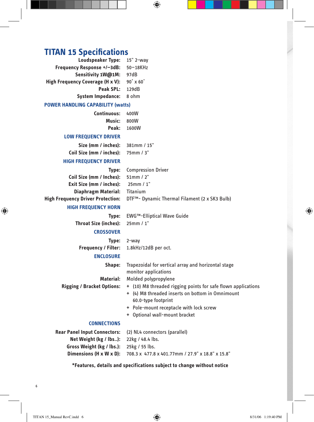 Page 6 of 8 - Wharfedale Wharfedale-Titan-15-Users-Manual-  Wharfedale-titan-15-users-manual