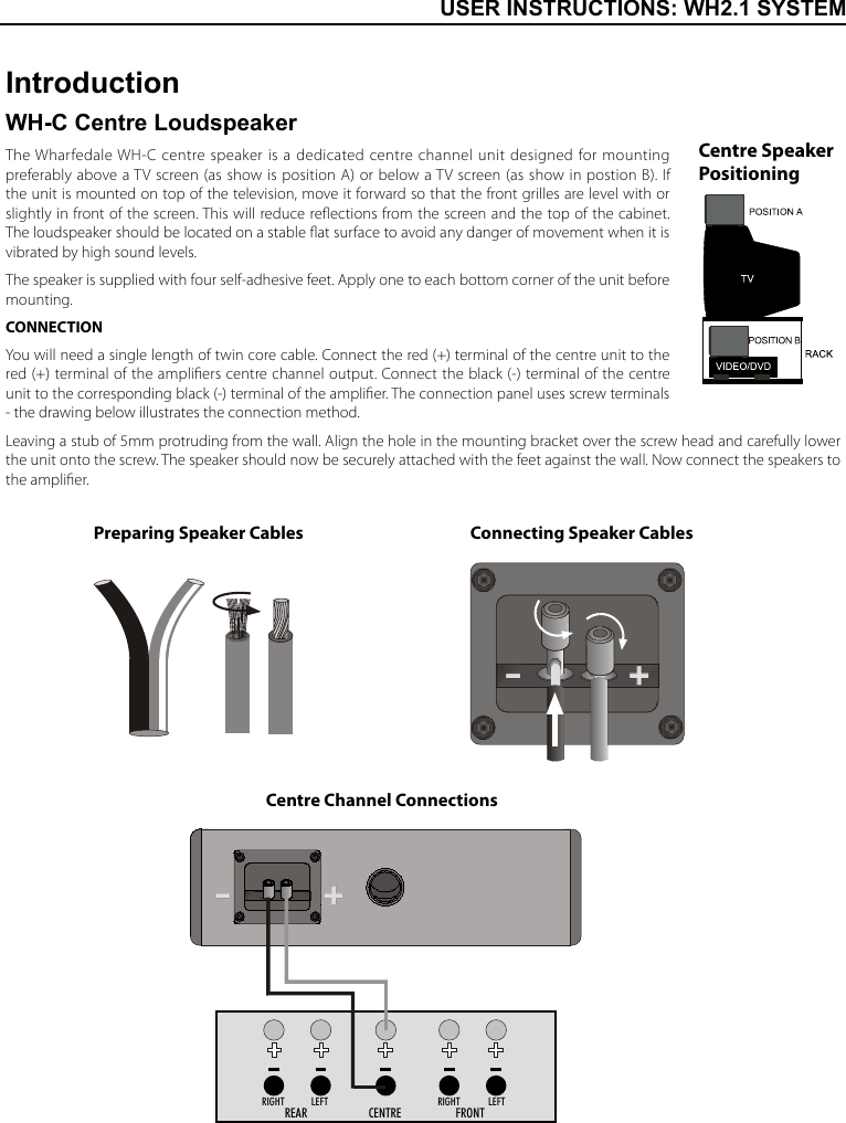 Page 3 of 8 - Wharfedale Wharfedale-Wharfedale-Wh-C-Users-Manual-  Wharfedale-wharfedale-wh-c-users-manual
