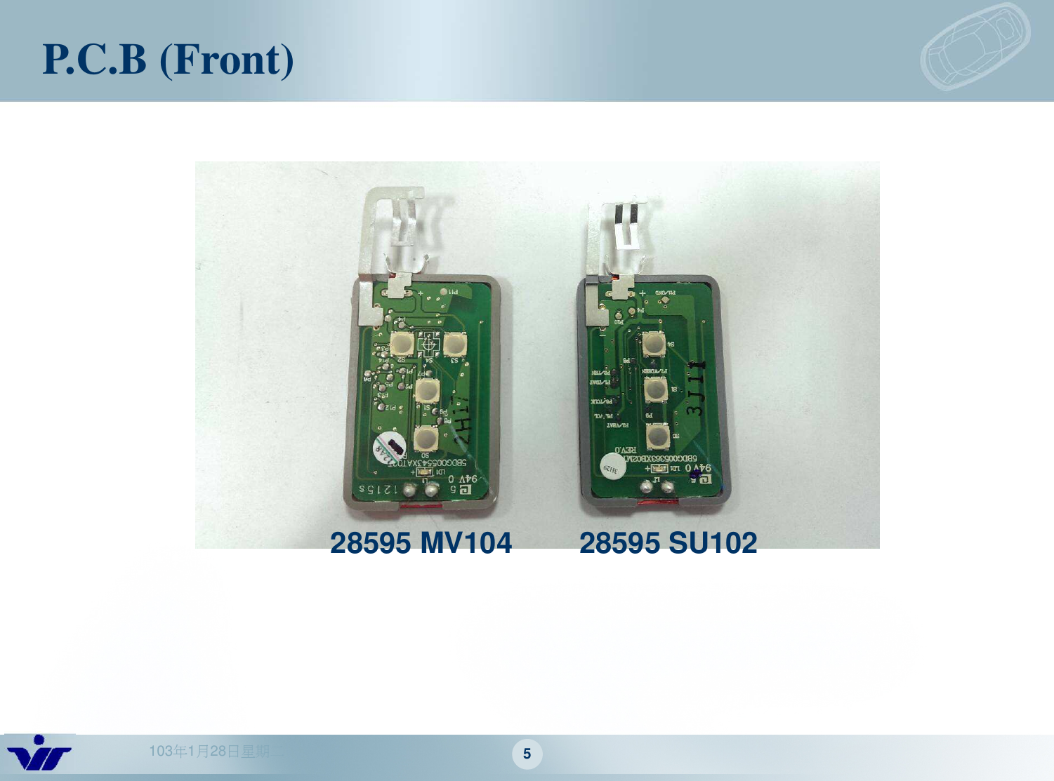 103年1月28日星期二 5P.C.B (Front)28595 SU10228595 MV104