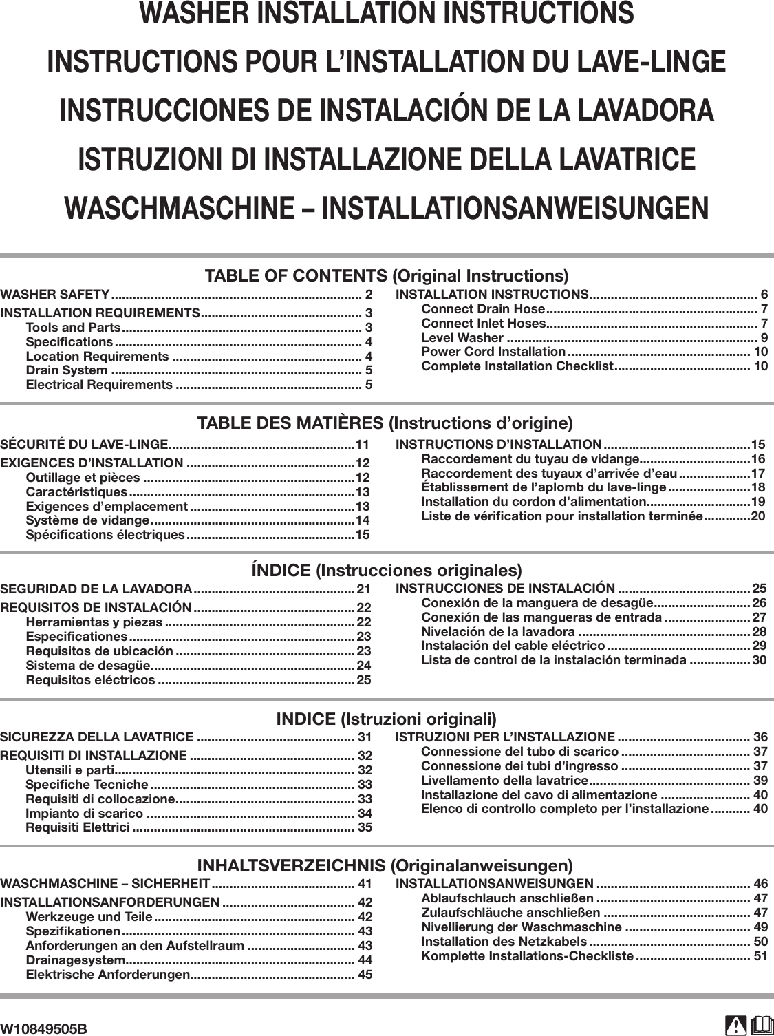 Page 1 of 11 - Whirlpool 4KWTW4815FW0 User Manual  WASHER - Manuals And Guides 1711153L