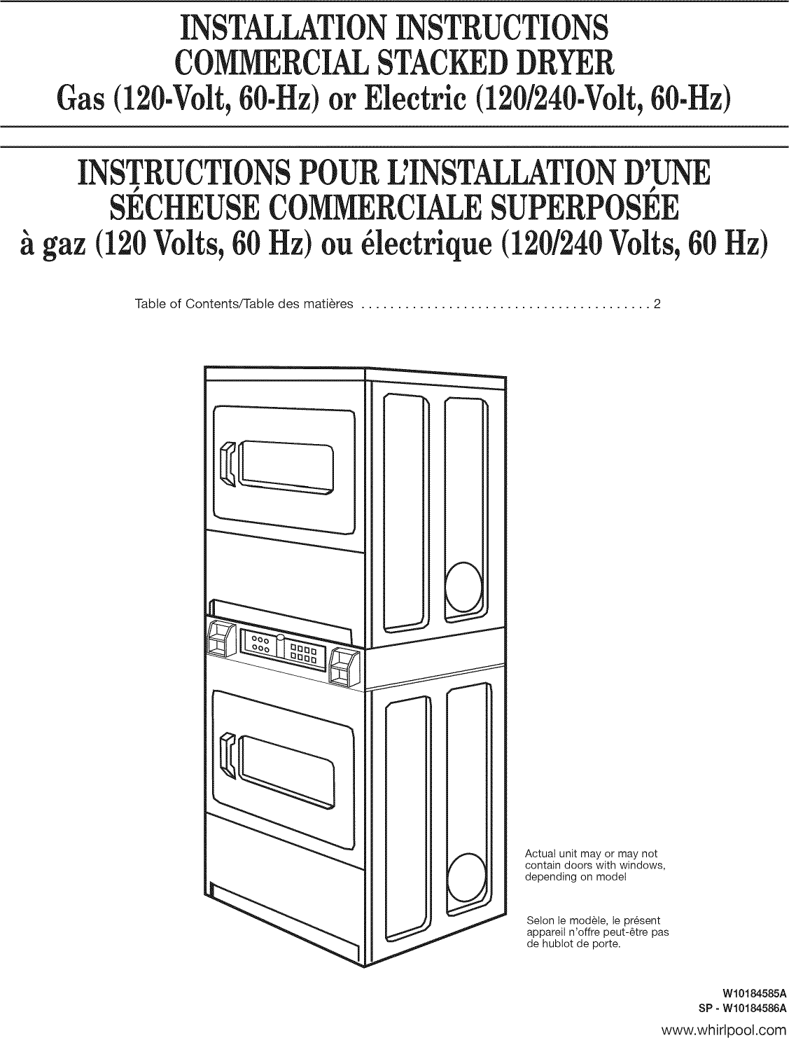 Whirlpool CSP2760TQ2 User Manual COMMERCIAL ELECTRIC DRYER Manuals And