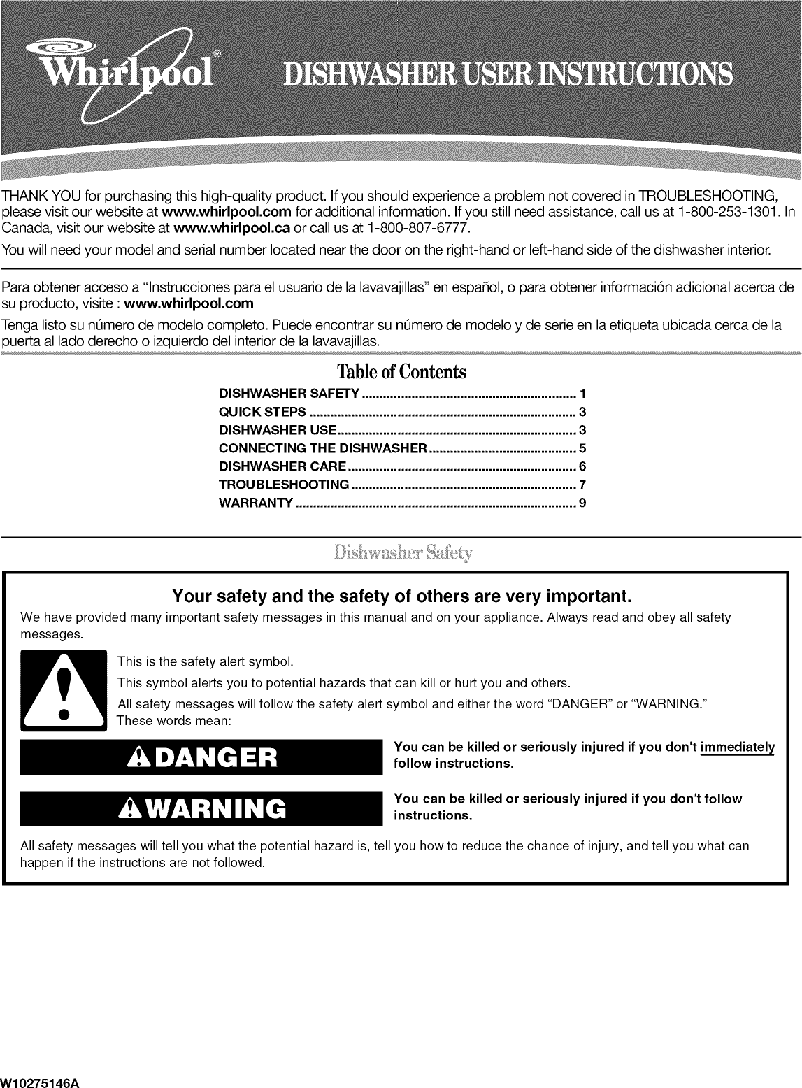whirlpool dishwasher modes