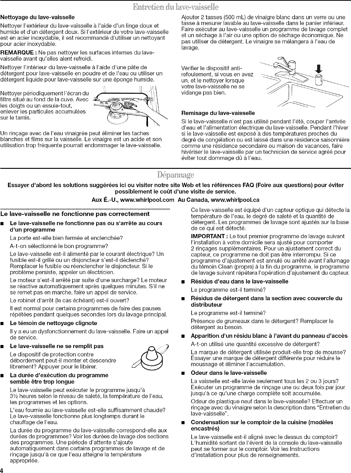 Page 10 of 12 - Whirlpool DU810SWPQ4 User Manual  UNDERCOUNTER DISHWASHER - Manuals And Guides L0711229