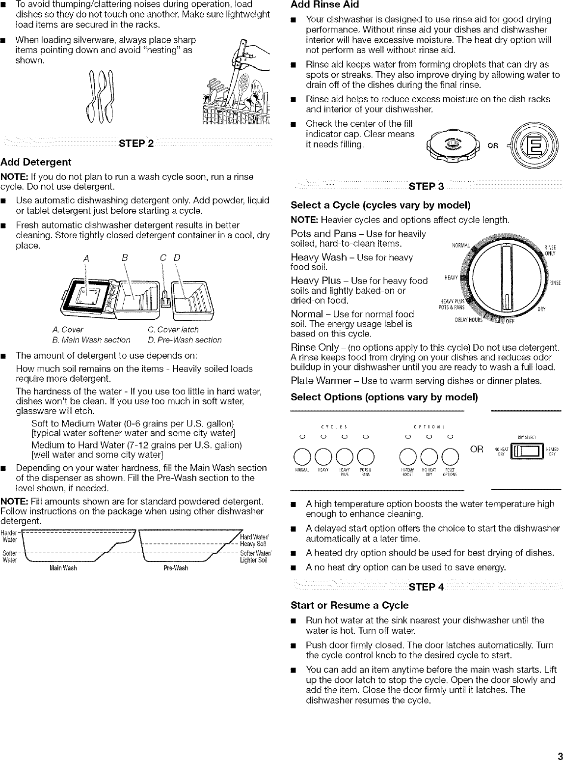 Page 3 of 12 - Whirlpool DU810SWPQ4 User Manual  UNDERCOUNTER DISHWASHER - Manuals And Guides L0711229