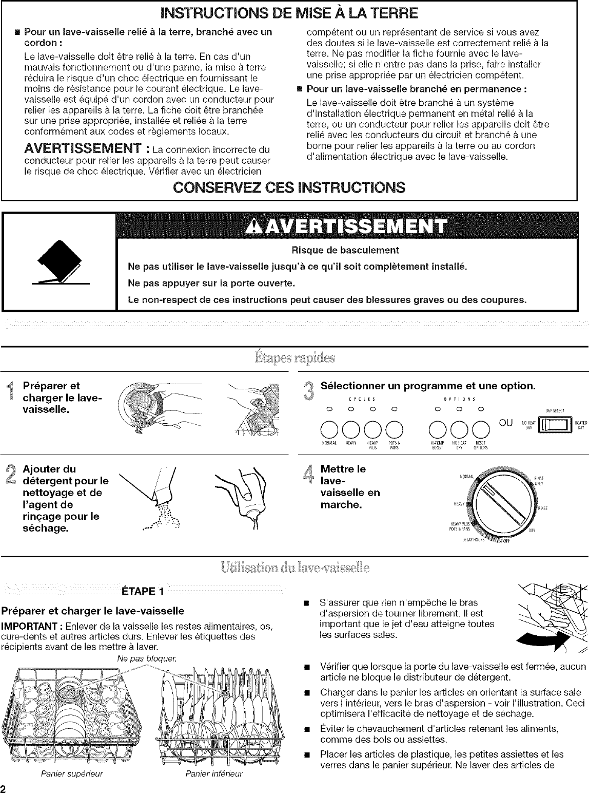 Page 8 of 12 - Whirlpool DU810SWPQ4 User Manual  UNDERCOUNTER DISHWASHER - Manuals And Guides L0711229