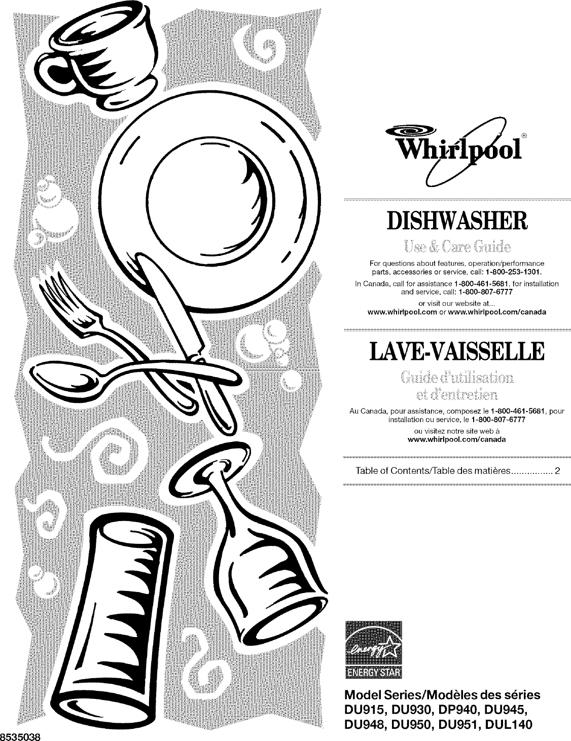 Whirlpool DU930PWPB0 User Manual DISHWASHER Manuals And Guides L0411314