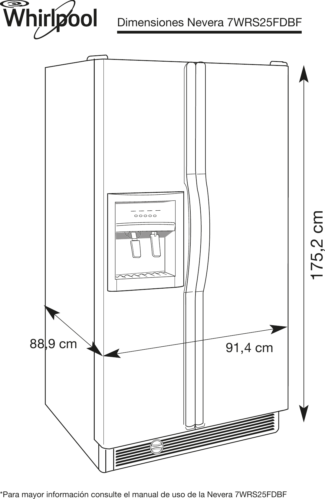 Page 1 of 1 - Dimensiones Nevera 7WRS25FDBF  Dimensiones-Nevera-7WRS25FDBF