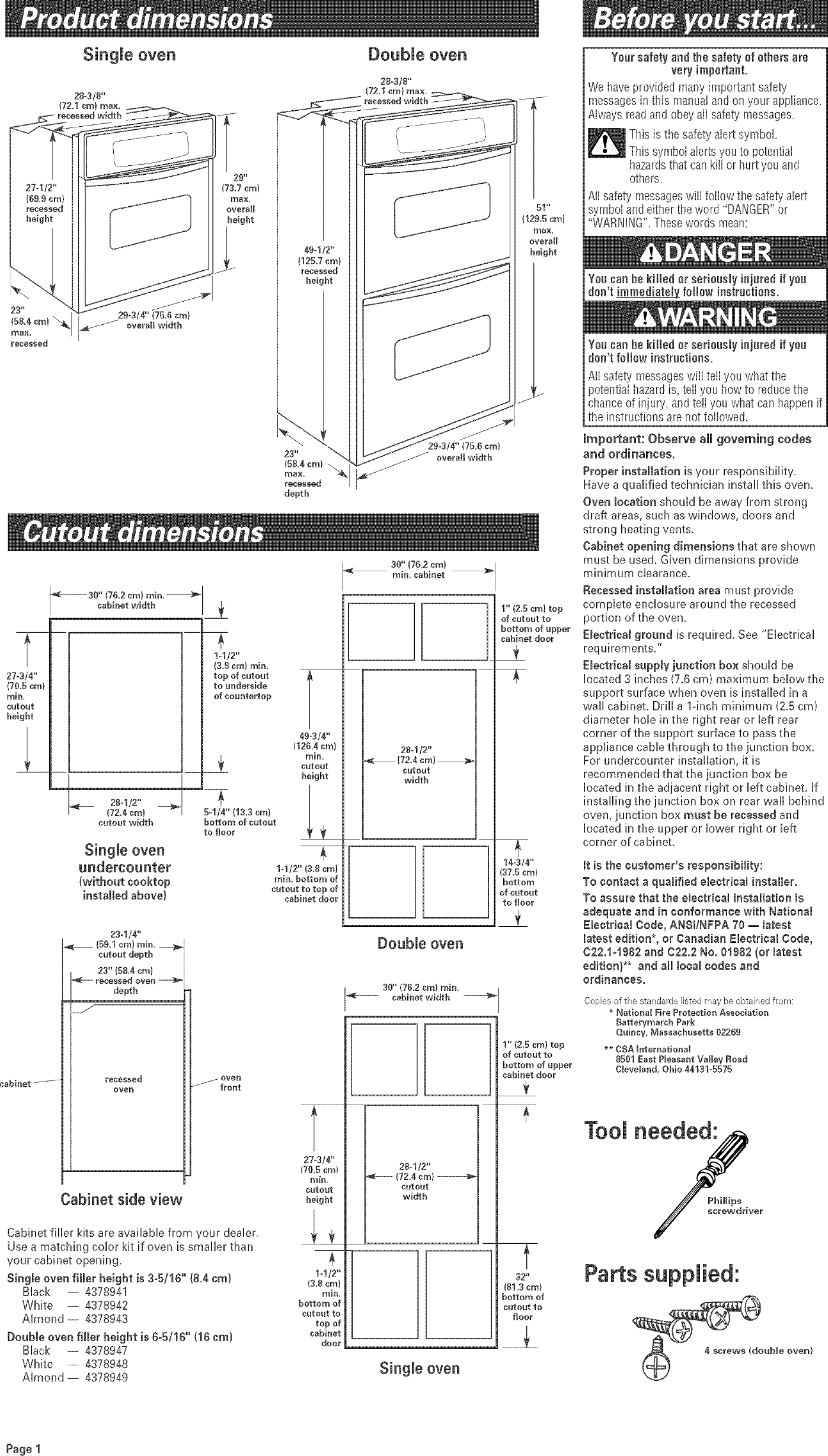 Page 2 of 5 - Whirlpool GBD307PDB09 User Manual  BUILT IN OVEN - ELECTRIC Manuals And Guides L0409203