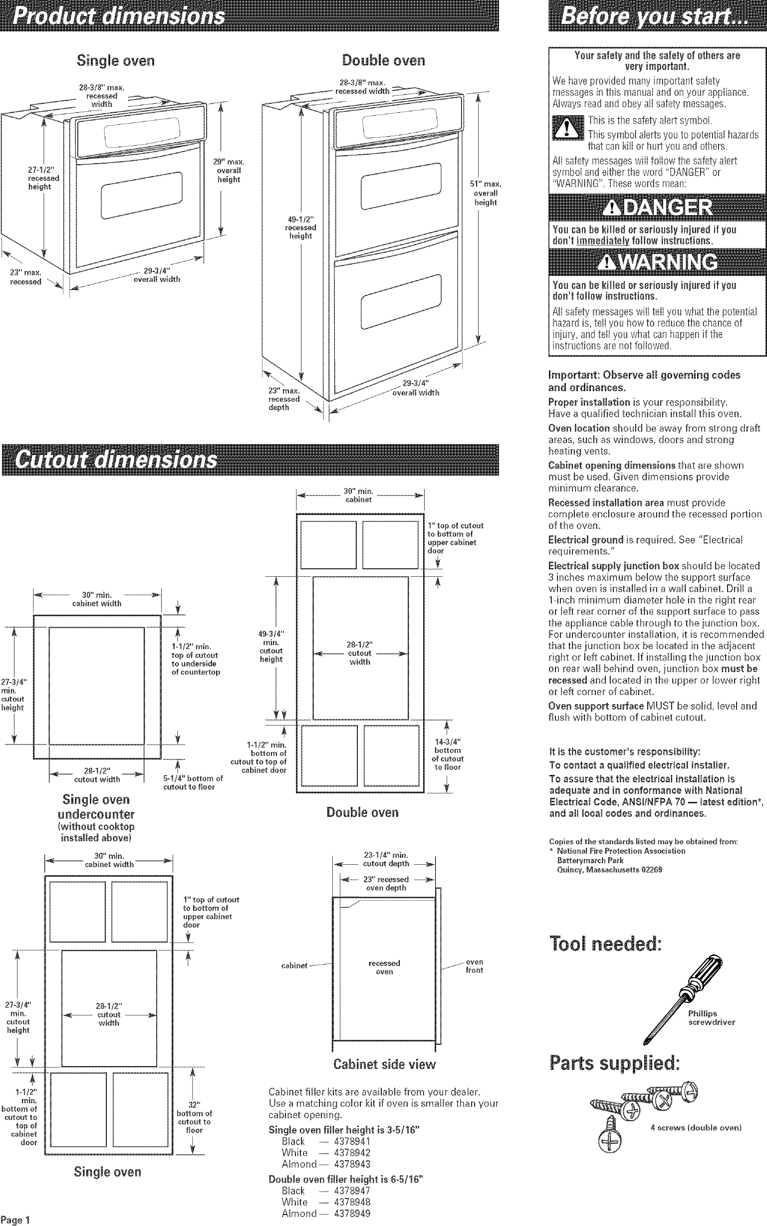 Page 2 of 5 - Whirlpool GBD307PDQ7 User Manual  BUILT-IN OVEN, ELECTRIC - Manuals And Guides L0409152