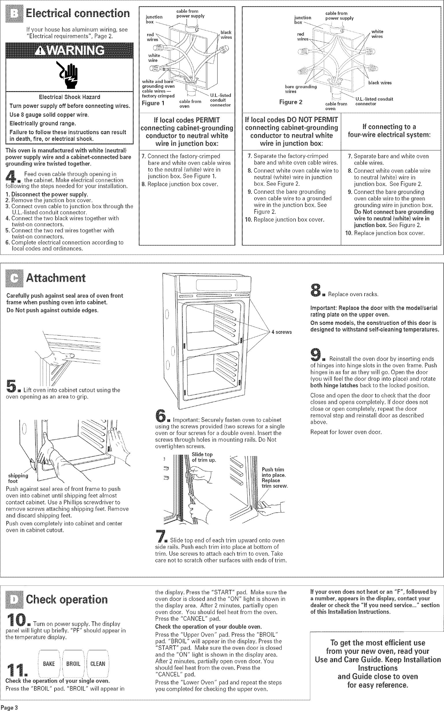 Page 4 of 5 - Whirlpool GBD307PDQ7 User Manual  BUILT-IN OVEN, ELECTRIC - Manuals And Guides L0409152