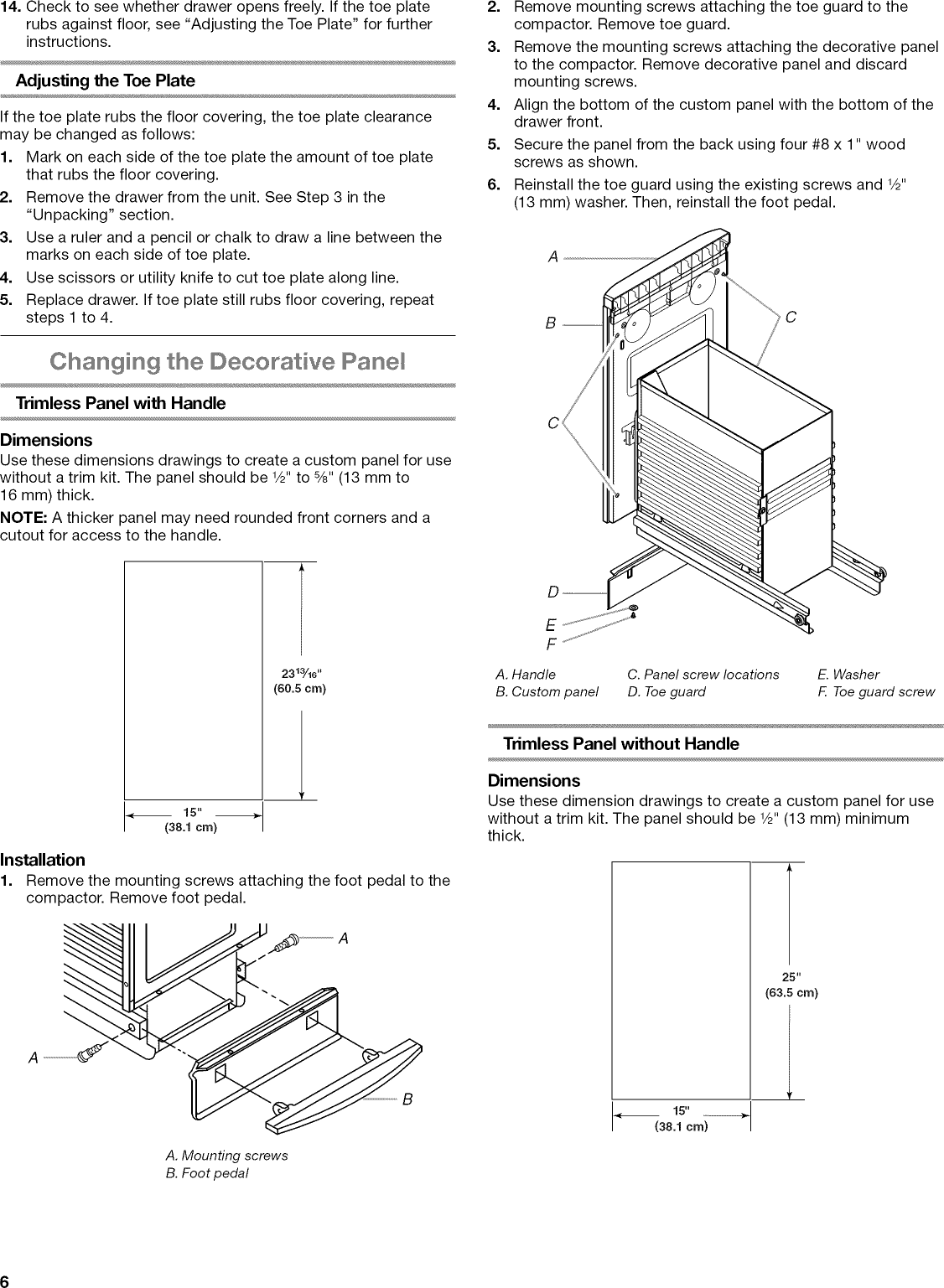 Page 6 of 12 - Whirlpool GC900QPPB6 1512363L User Manual  TRASH COMPACTOR - Manuals And Guides