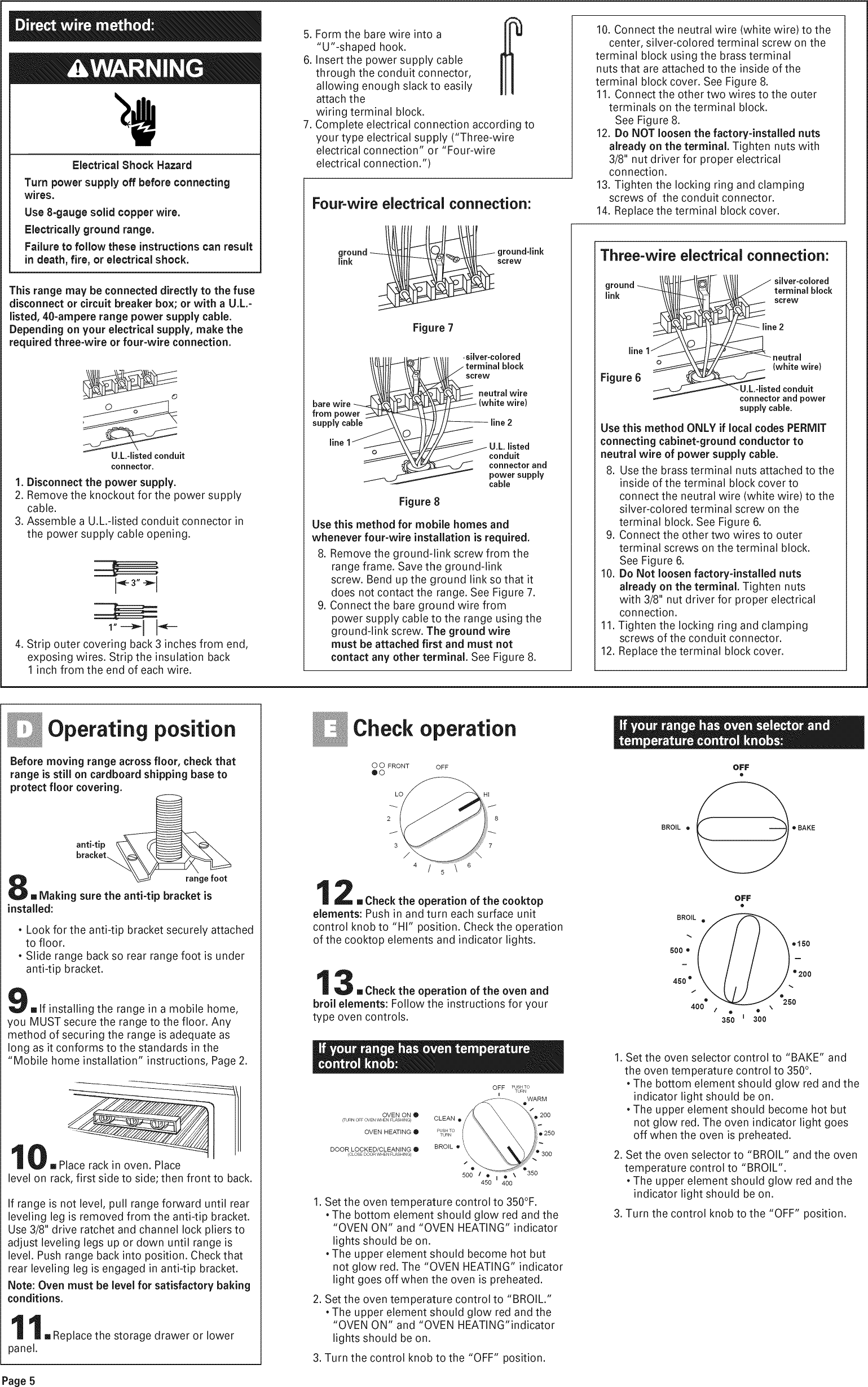 Whirlpool GR458LXLQ0 User Manual ELECTRIC RANGE Manuals And Guides L0906454