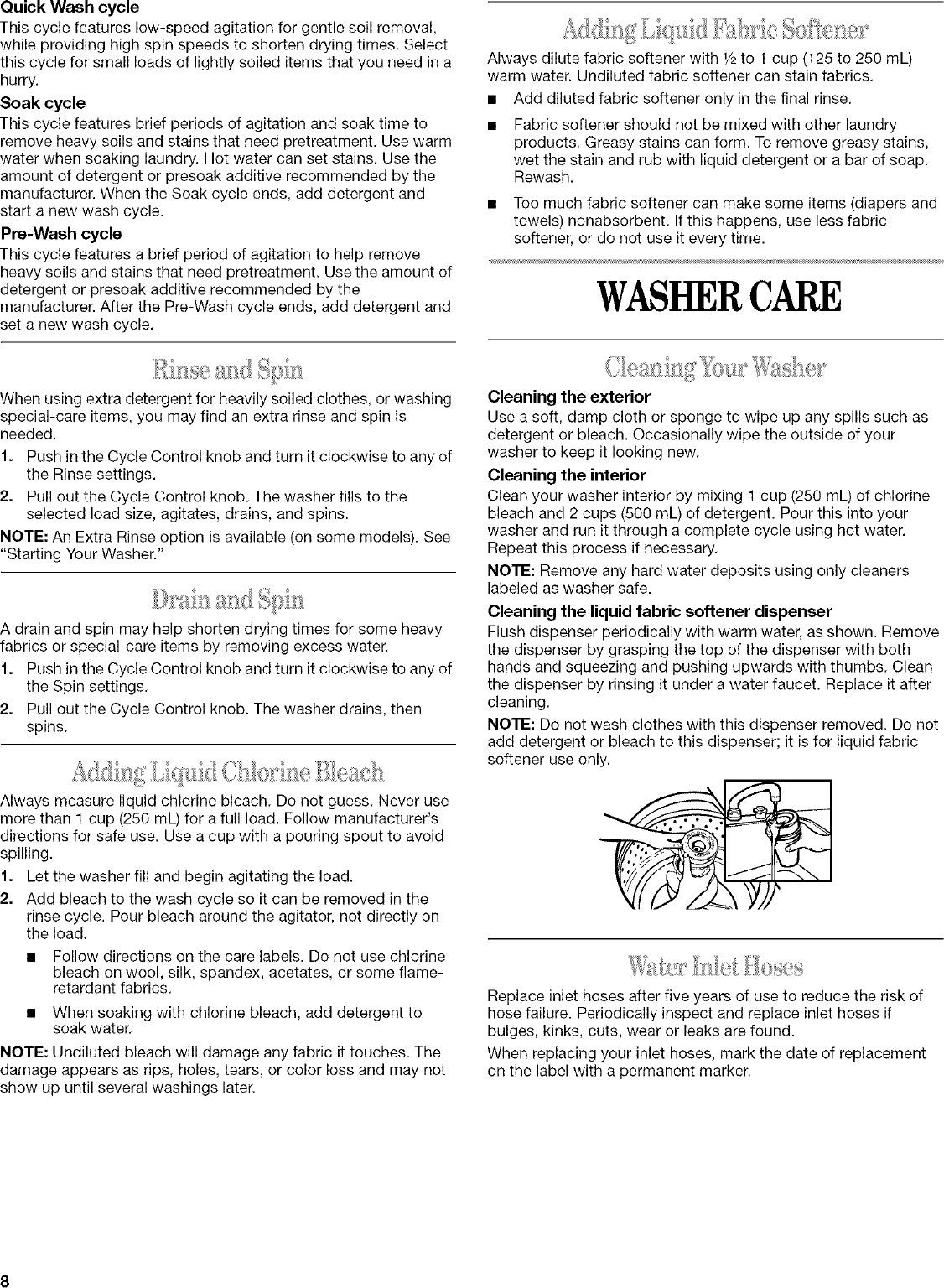 Whirlpool LSN1000KQ0 User Manual WASHER DIRECT DRIVE Manuals And Guides