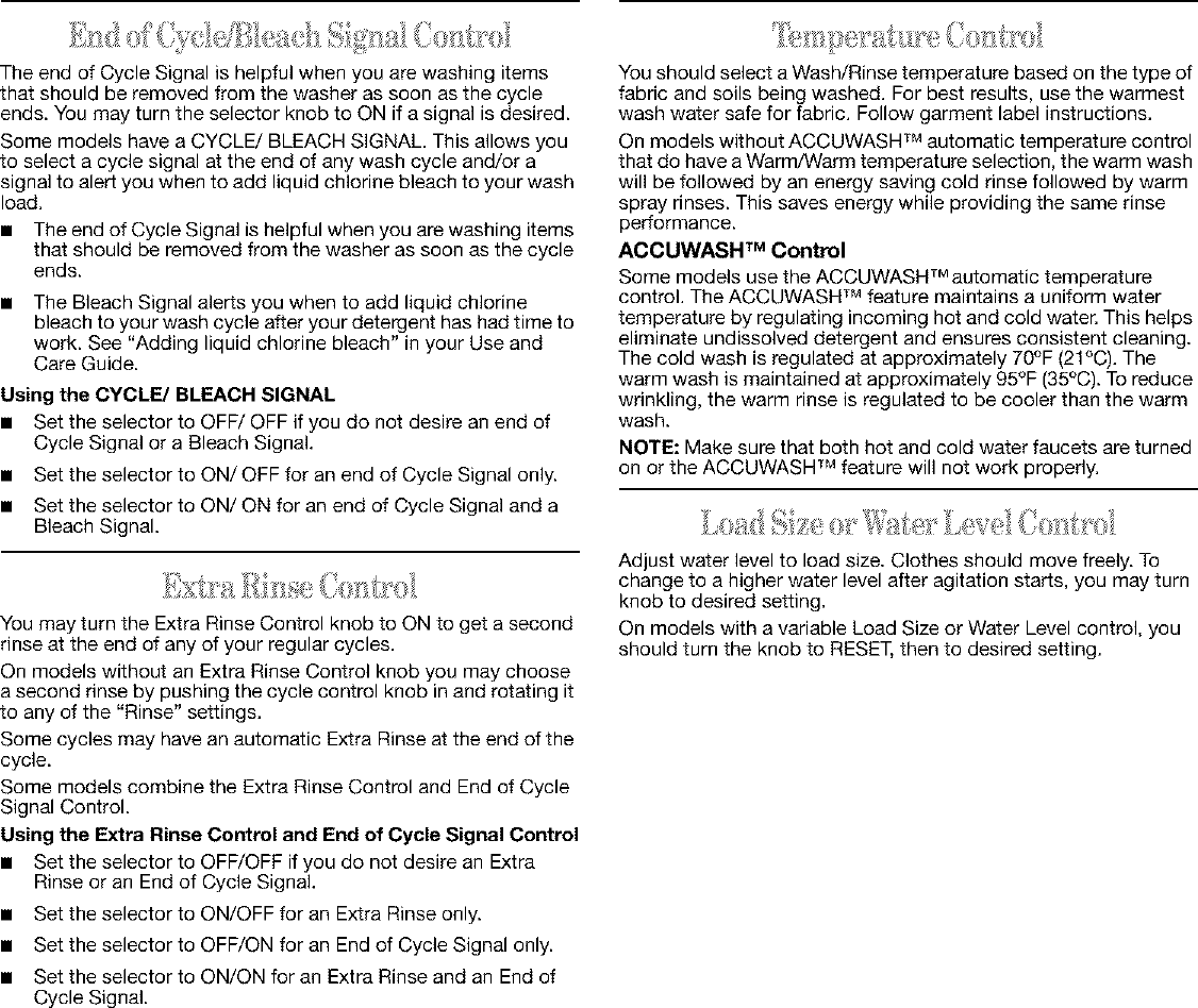 Page 6 of 6 - Whirlpool LSQ9610LG0 User Manual  RESIDENTIAL WASHERS - Manuals And Guides L0401410