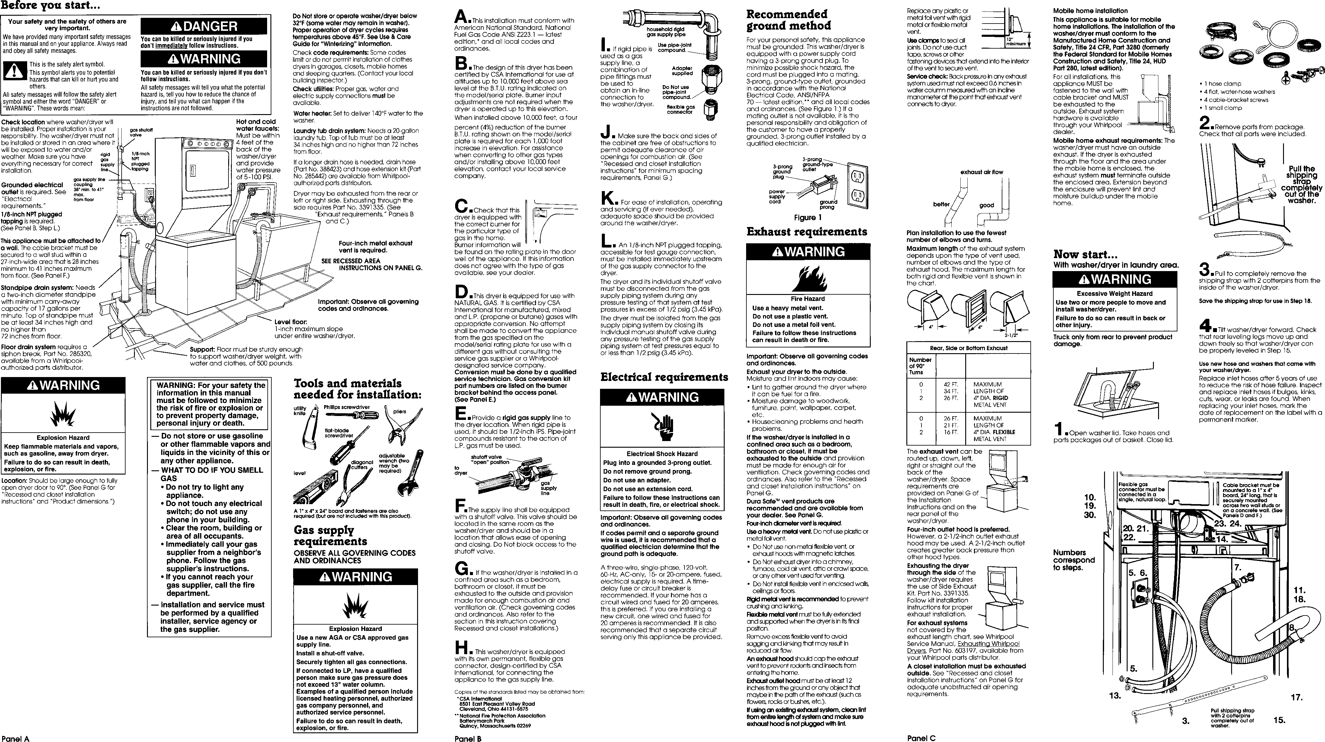 Page 2 of 5 - Whirlpool LTG6234DQ1 User Manual  LAUNDRY CENTER - Manuals And Guides L0011054