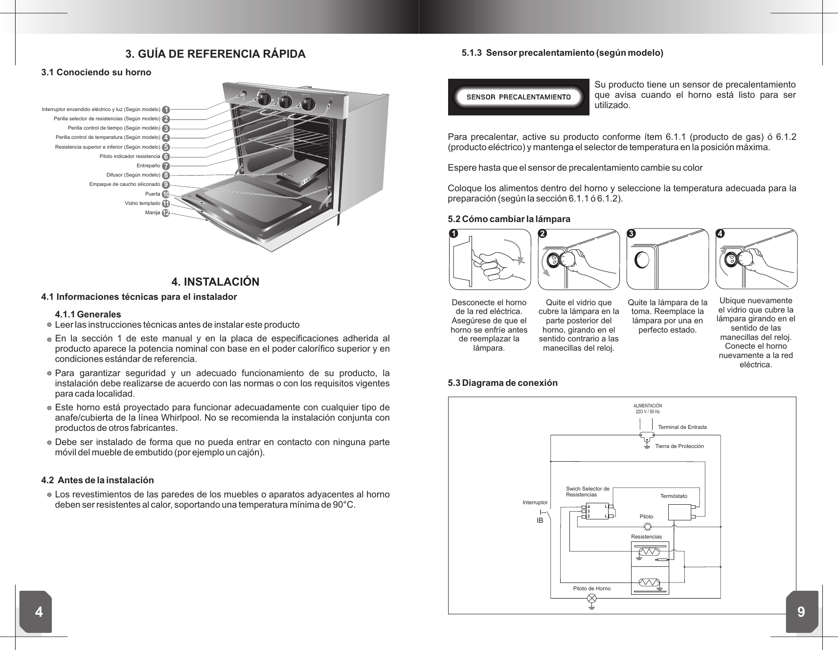 M 89 MANUAL DE USUARIO HORNO ELÉCTRICO WHIRLPOOL CHILE WOB60ME