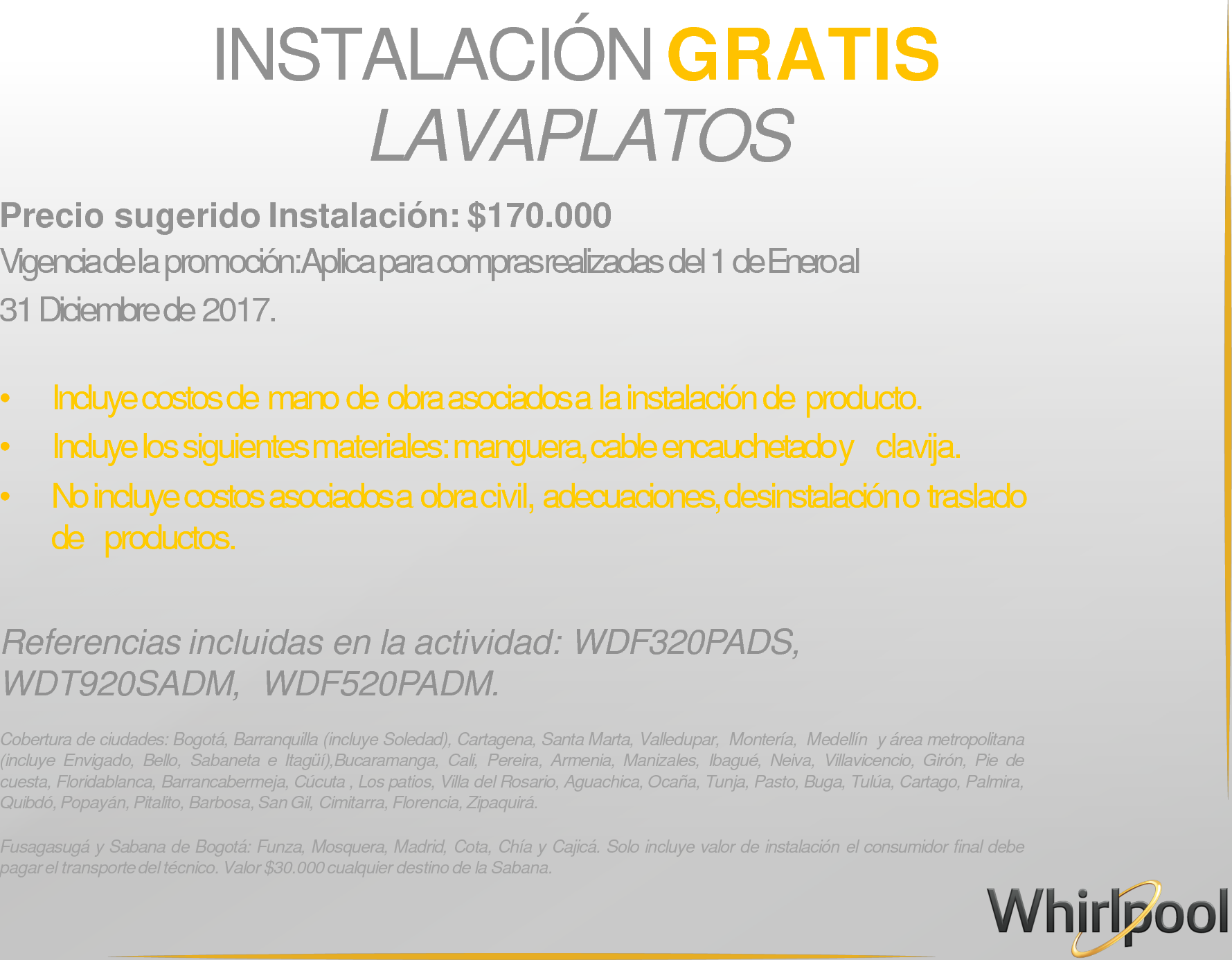 Page 4 of 12 - Whirlpool Tarifas-Y-Condiciones-Instalaciones-Gratis-2017-V2 TARIFAS Y CONDICIONES INSTALACIONES GRATIS User Manual