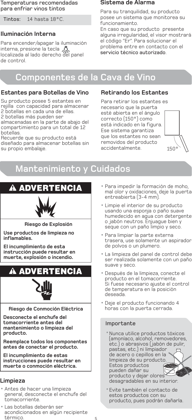 Page 5 of 6 - W10645124  Use And Care Guide SP-WZC12AETWW1