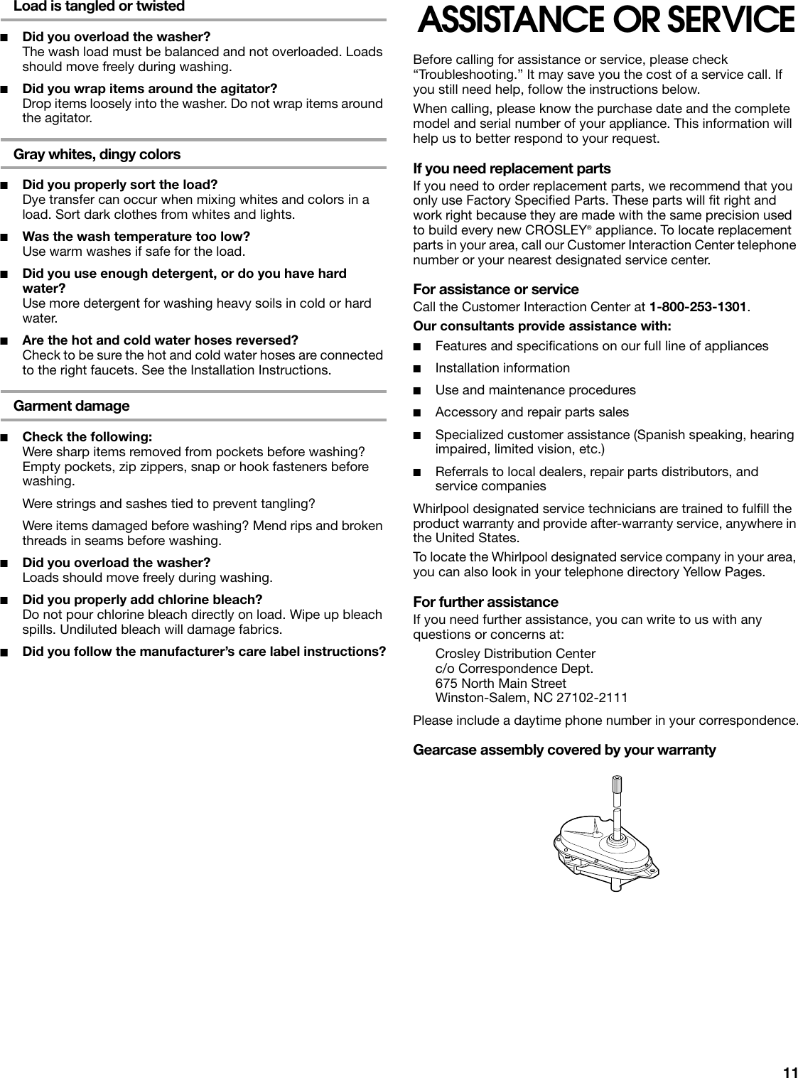 Page 11 of 12 - Whirlpool Whirlpool-Conservator-Cawx629Jq1-Users-Manual-  Whirlpool-conservator-cawx629jq1-users-manual