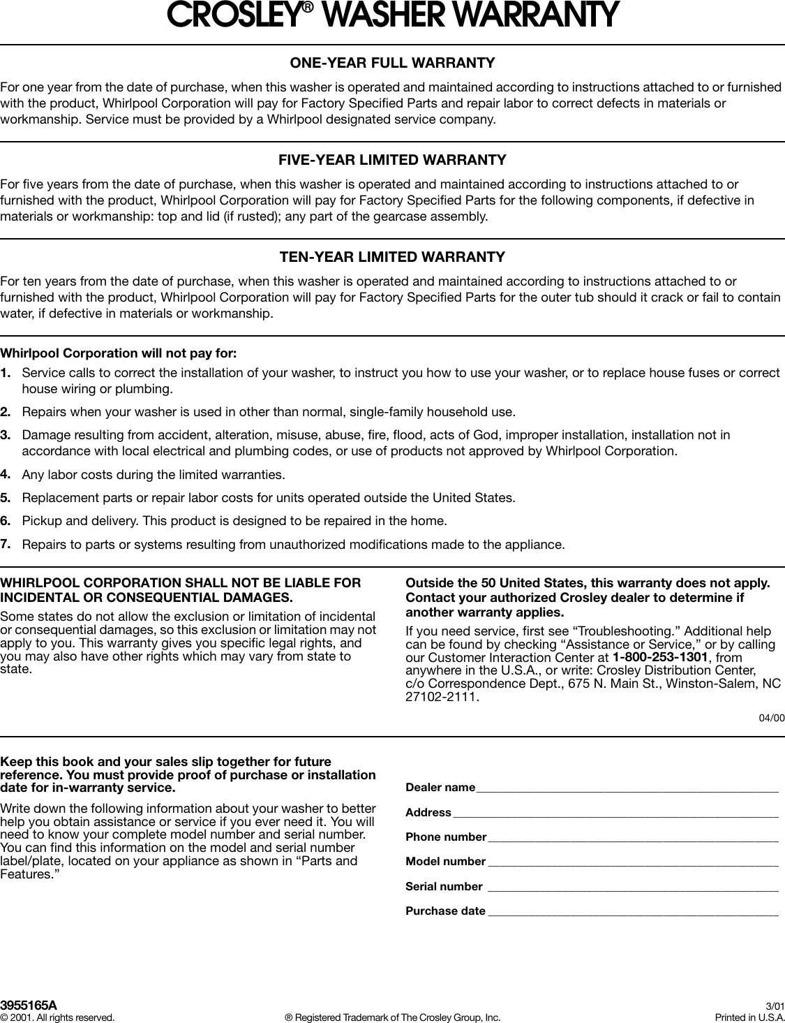 Page 12 of 12 - Whirlpool Whirlpool-Conservator-Cawx629Jq1-Users-Manual-  Whirlpool-conservator-cawx629jq1-users-manual