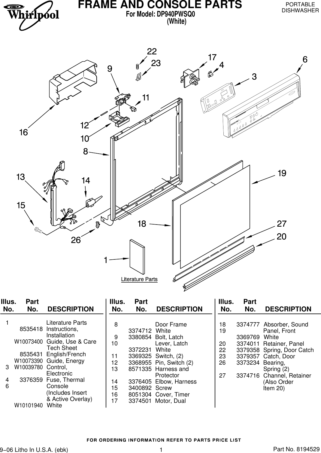 Page 1 of 12 - Whirlpool Whirlpool-Dp940Pwsq0-Users-Manual-  Whirlpool-dp940pwsq0-users-manual