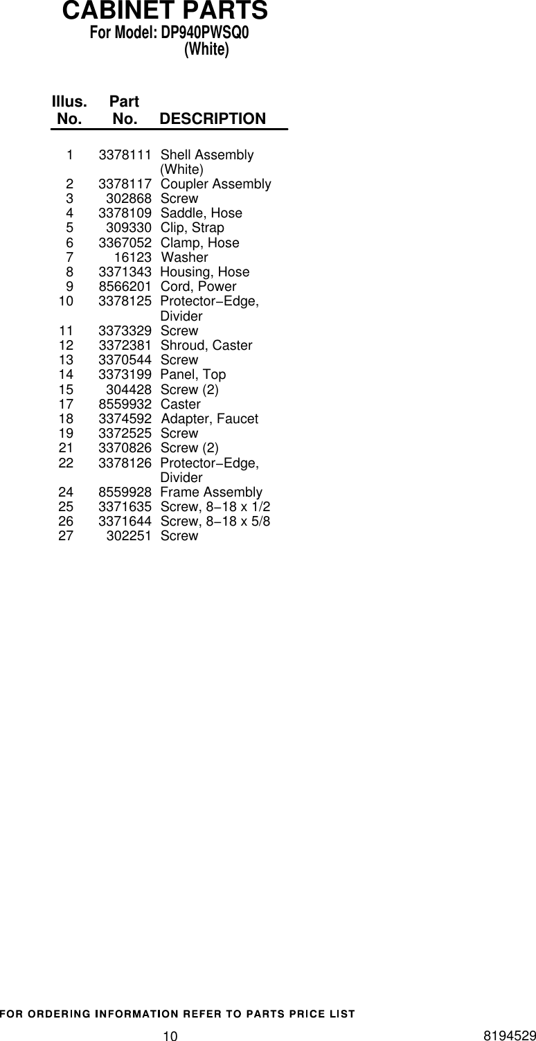 Page 10 of 12 - Whirlpool Whirlpool-Dp940Pwsq0-Users-Manual-  Whirlpool-dp940pwsq0-users-manual