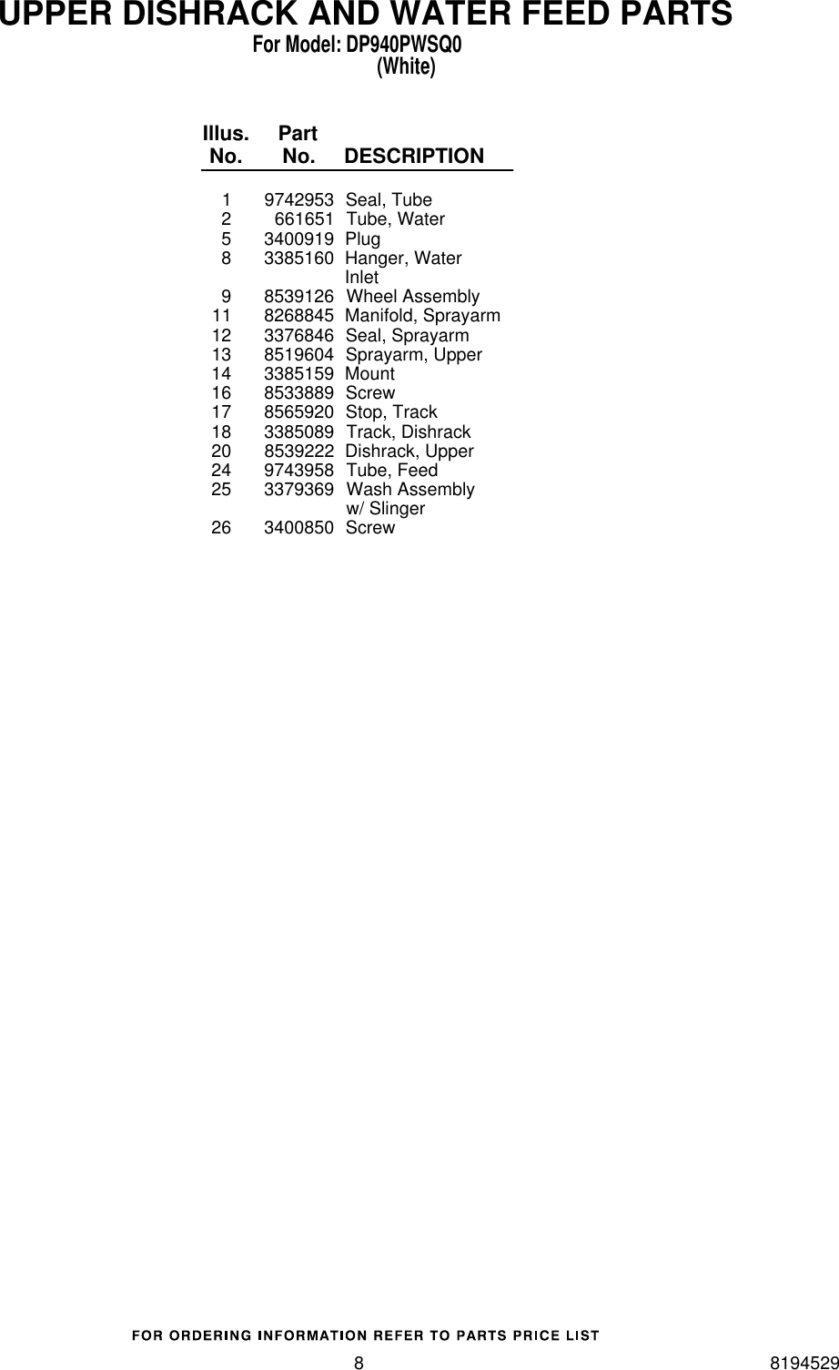 Page 8 of 12 - Whirlpool Whirlpool-Dp940Pwsq0-Users-Manual-  Whirlpool-dp940pwsq0-users-manual