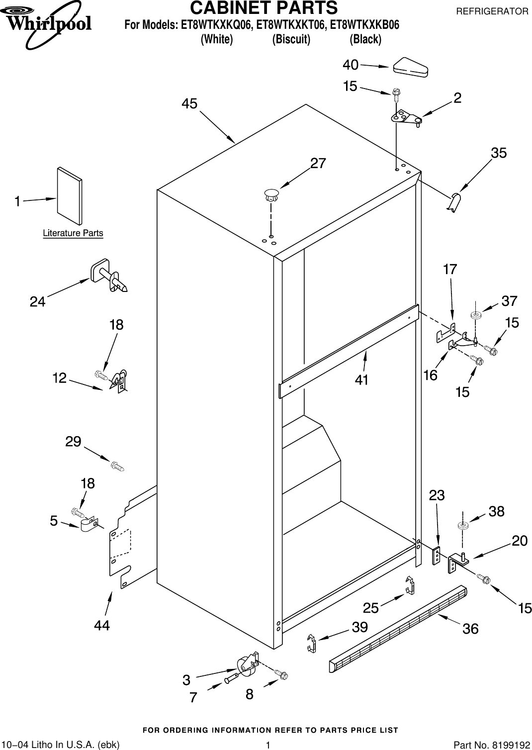 Page 1 of 10 - Whirlpool Whirlpool-Et8Wtkxkb06-Users-Manual-  Whirlpool-et8wtkxkb06-users-manual