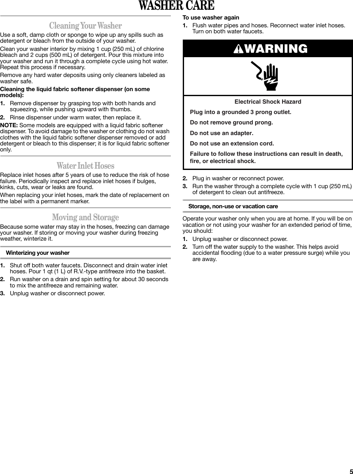 Page 5 of 8 - Whirlpool Whirlpool-Inglis-Ias5000Rq0-Users-Manual-  Whirlpool-inglis-ias5000rq0-users-manual