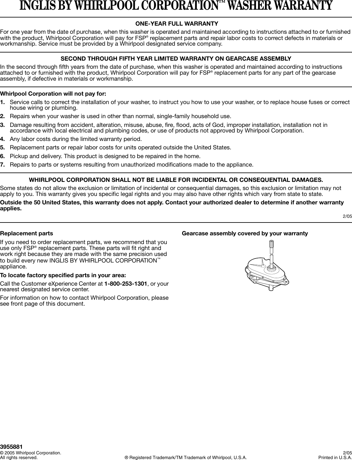 Page 8 of 8 - Whirlpool Whirlpool-Inglis-Ias5000Rq0-Users-Manual-  Whirlpool-inglis-ias5000rq0-users-manual