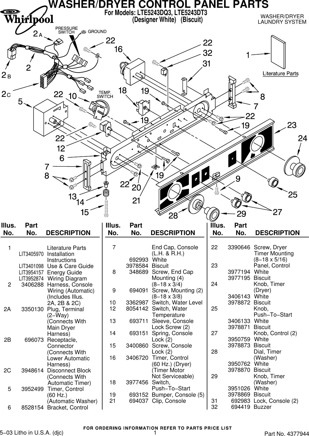 Whirlpool Lte5243Dq3 Users Manual