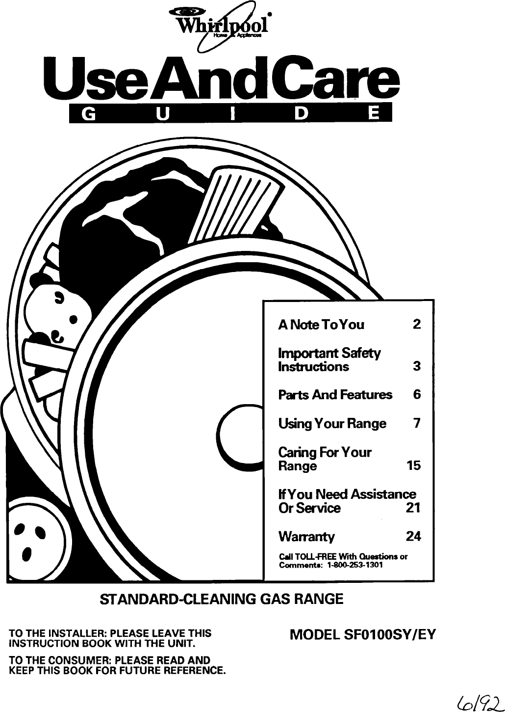 Whirlpool Sfoloosy Ey Users Manual