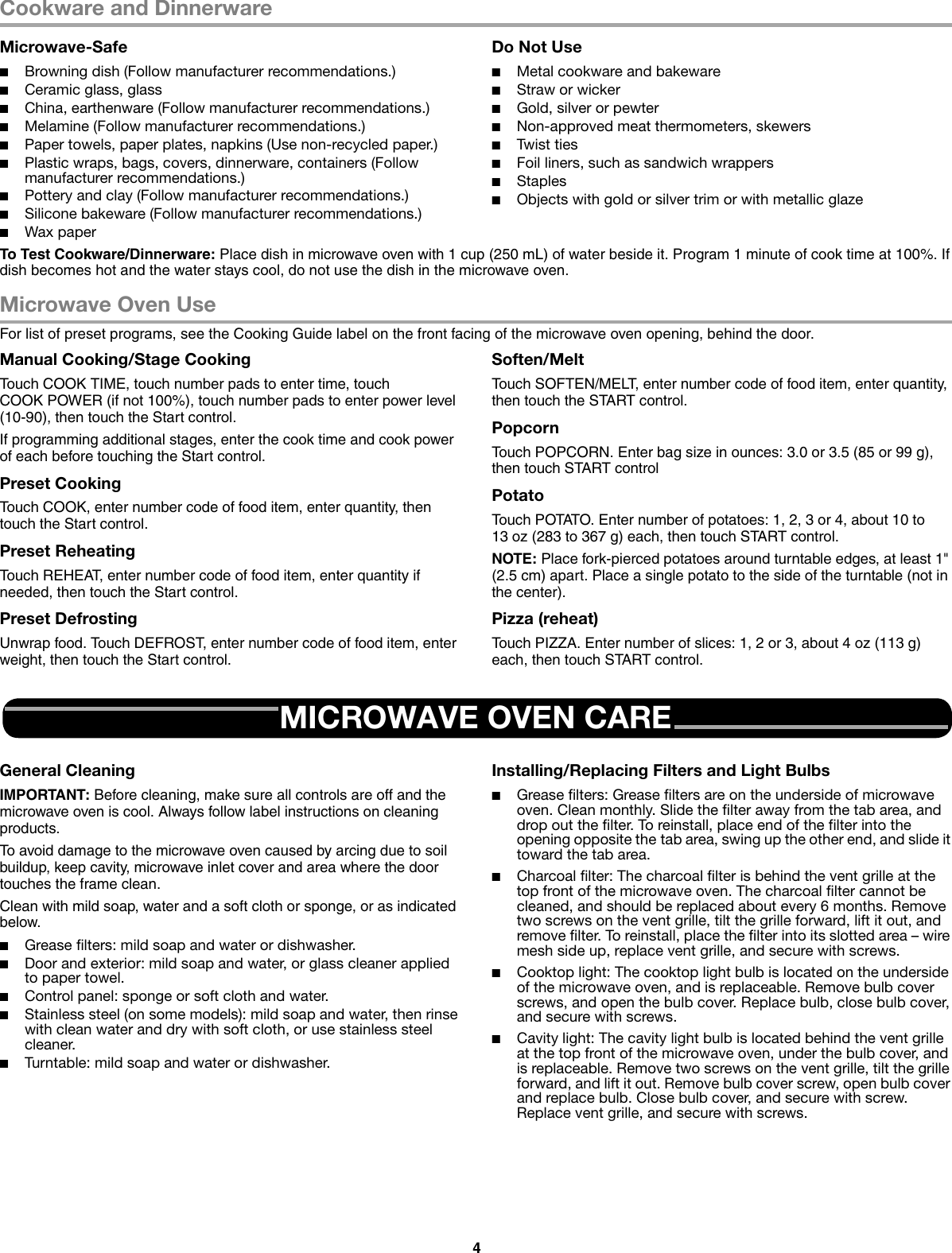 Page 4 of 6 - Whirlpool Whirlpool-W10545082A-Users-Manual- W10545082A WMH31017A UG EN  Whirlpool-w10545082a-users-manual