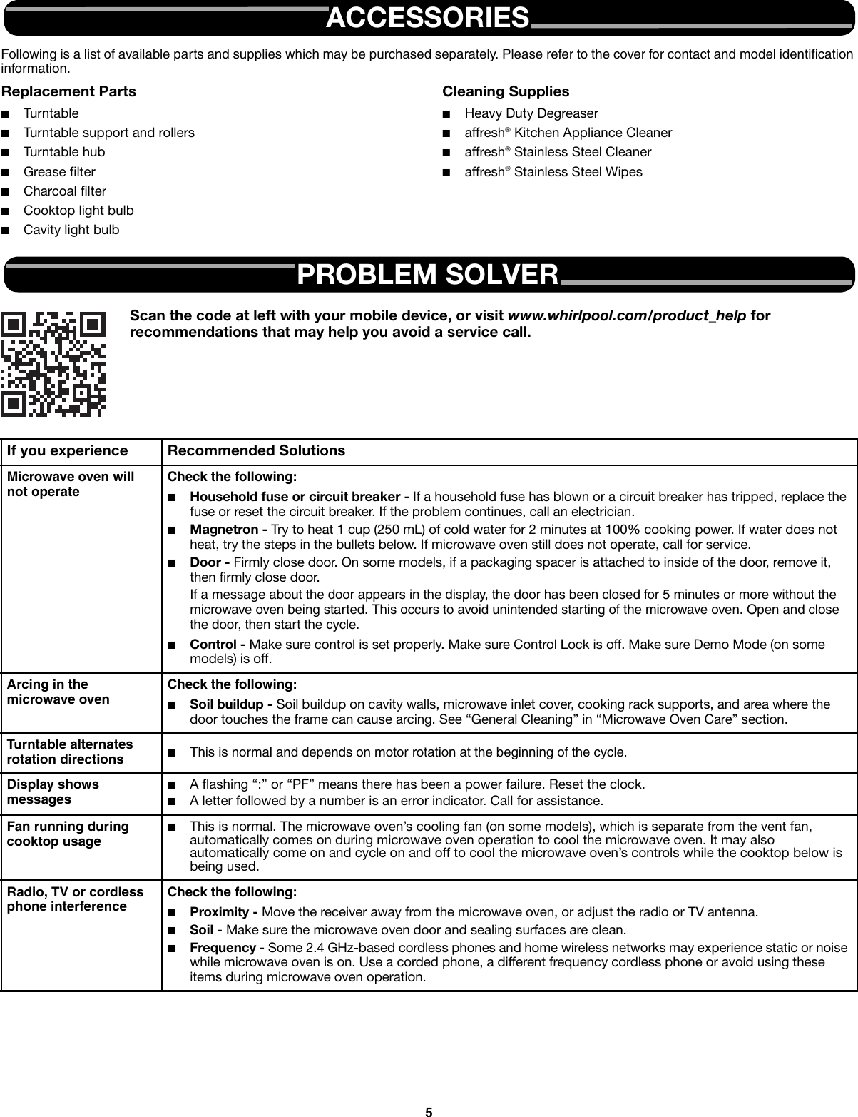 Page 5 of 6 - Whirlpool Whirlpool-W10545082A-Users-Manual- W10545082A WMH31017A UG EN  Whirlpool-w10545082a-users-manual