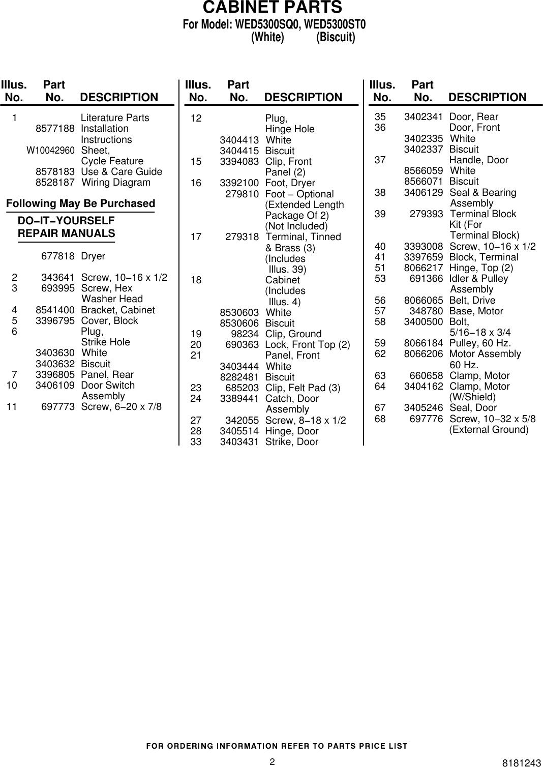 Page 2 of 6 - Whirlpool Whirlpool-Wed5300Sq0-Users-Manual-  Whirlpool-wed5300sq0-users-manual