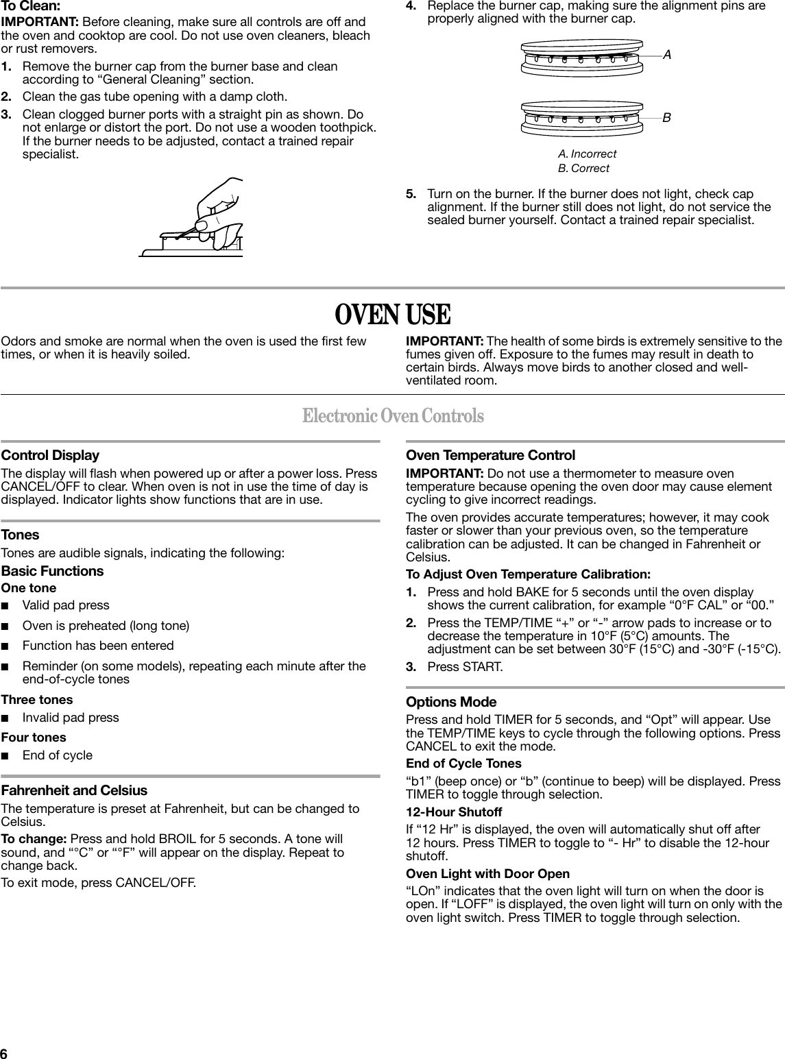 Page 6 of 12 - Whirlpool Whirlpool-Wfg361Lvs-Users-Manual-  Whirlpool-wfg361lvs-users-manual