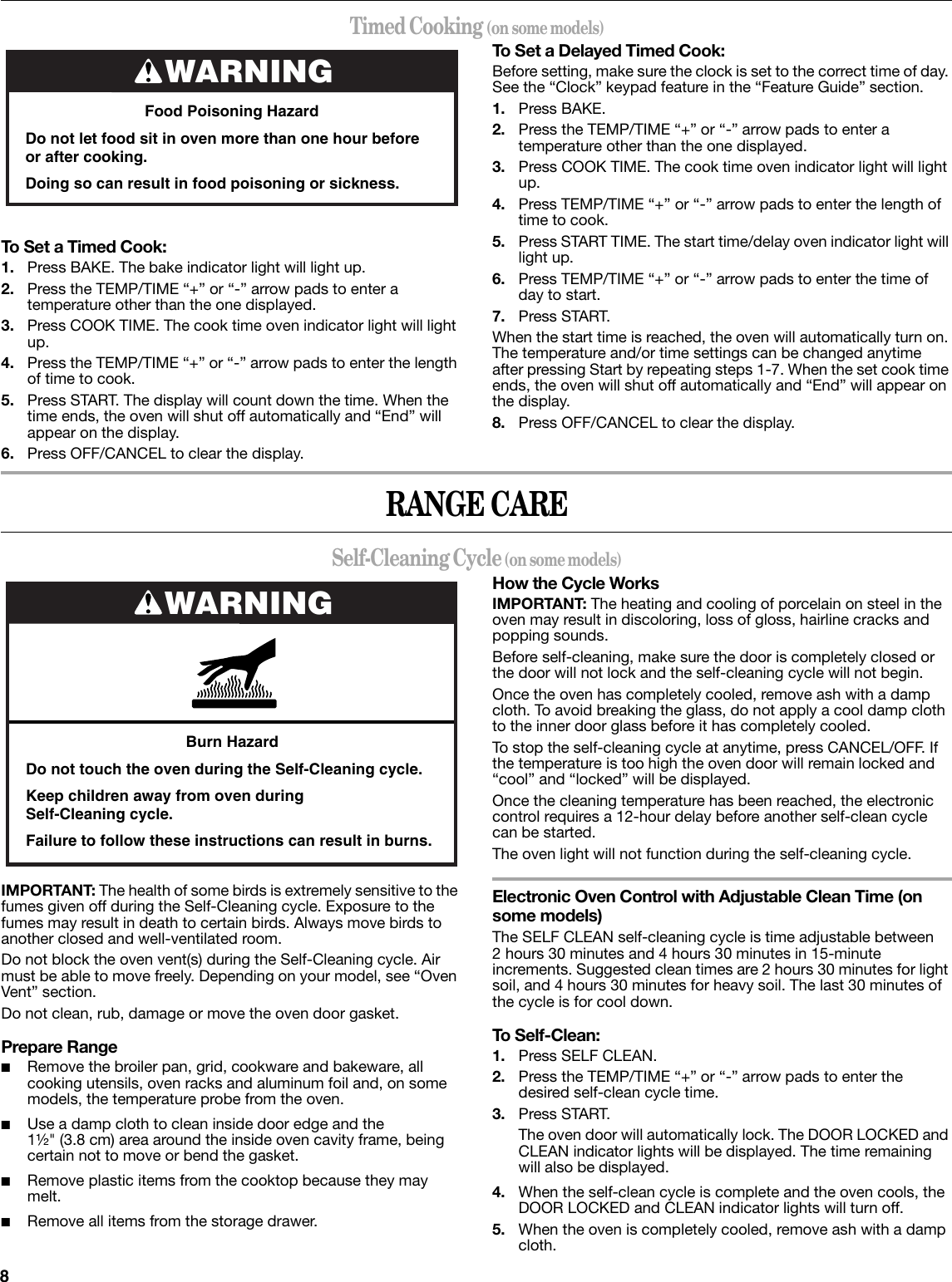 Page 8 of 12 - Whirlpool Whirlpool-Wfg361Lvs-Users-Manual-  Whirlpool-wfg361lvs-users-manual