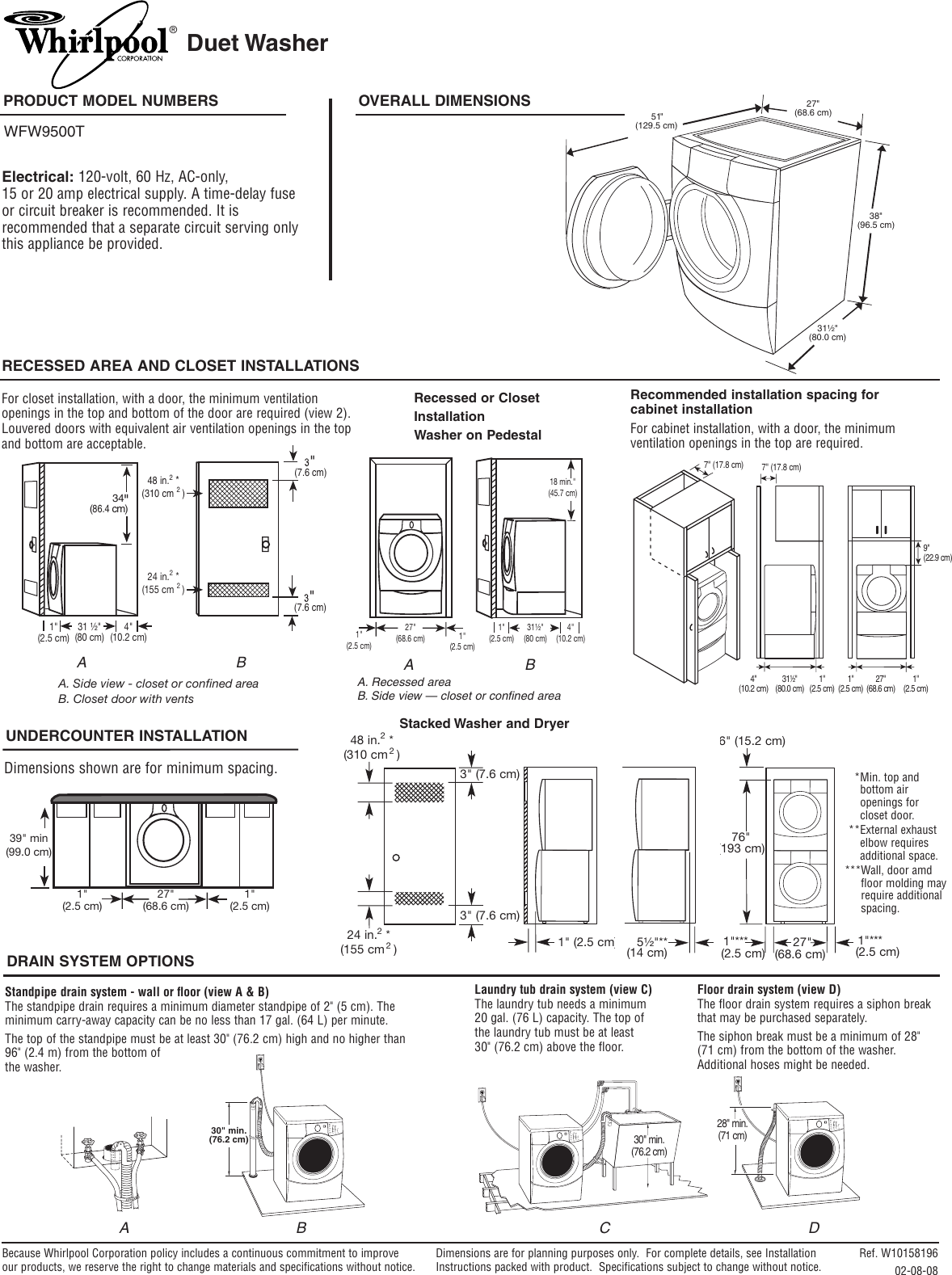 Page 1 of 1 - Whirlpool Whirlpool-Wfw9500T-Users-Manual- W10158196-D_WH  Whirlpool-wfw9500t-users-manual