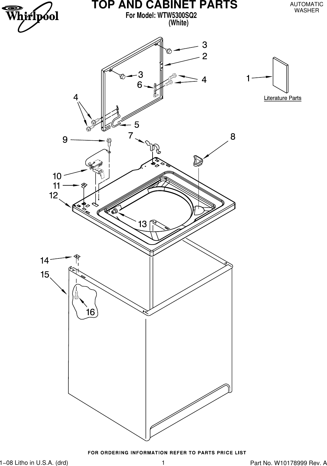 Whirlpool Wtw5300Sq2 Users Manual