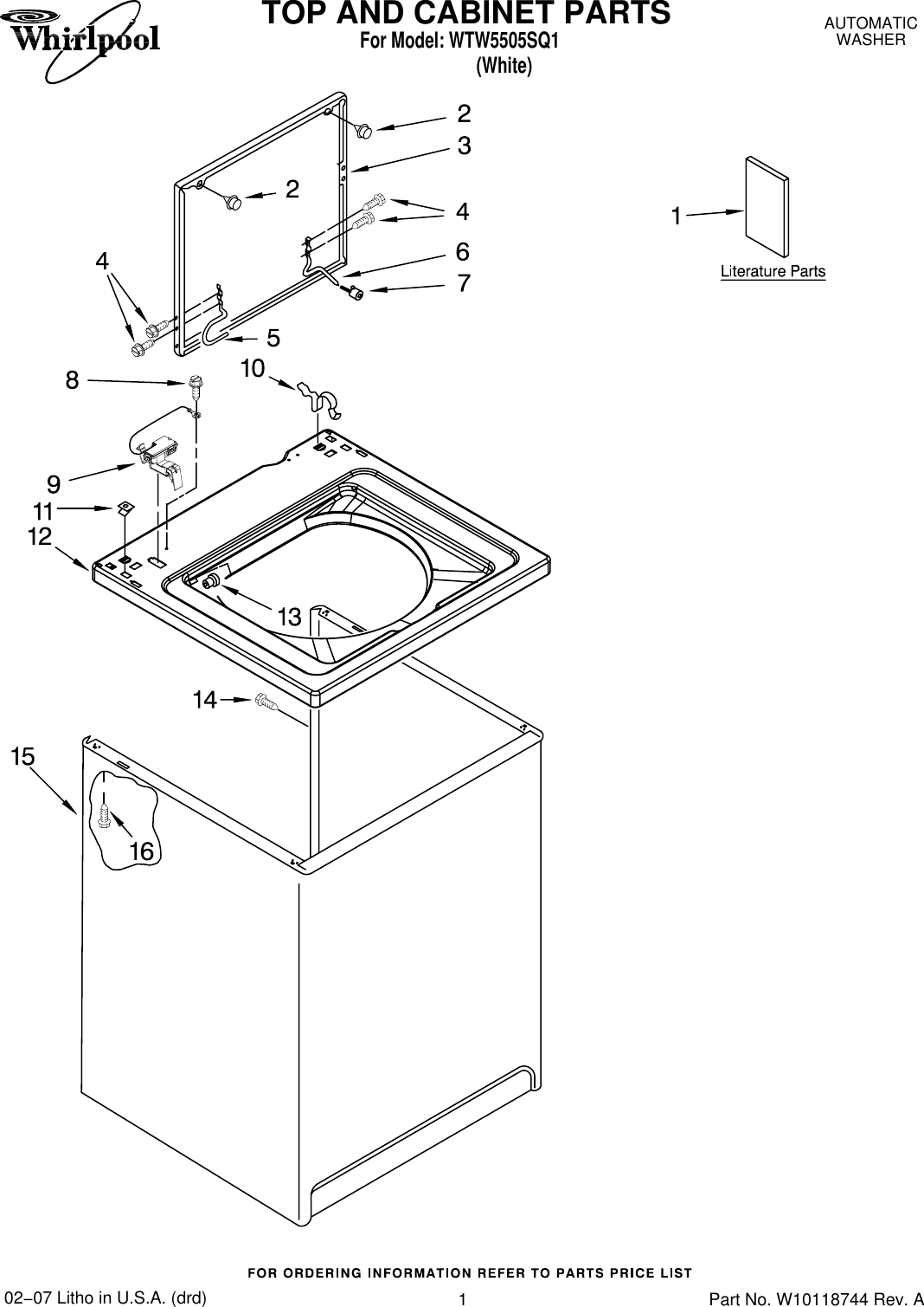 Whirlpool Wtw5505Sq1 Users Manual
